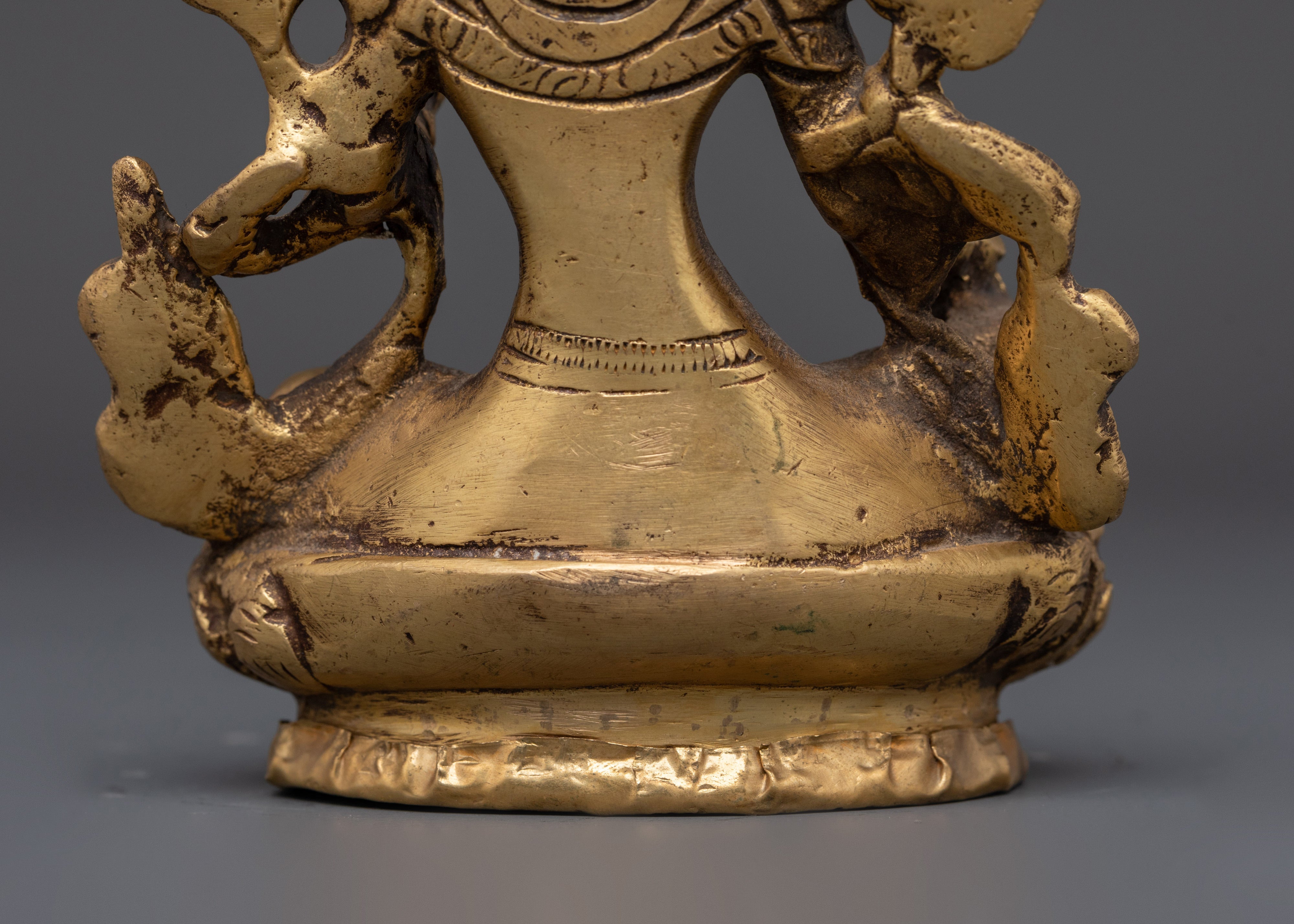 Handmade Spiritual Green Tara Statue | Brass Shyama Tara Figurine for Meditation