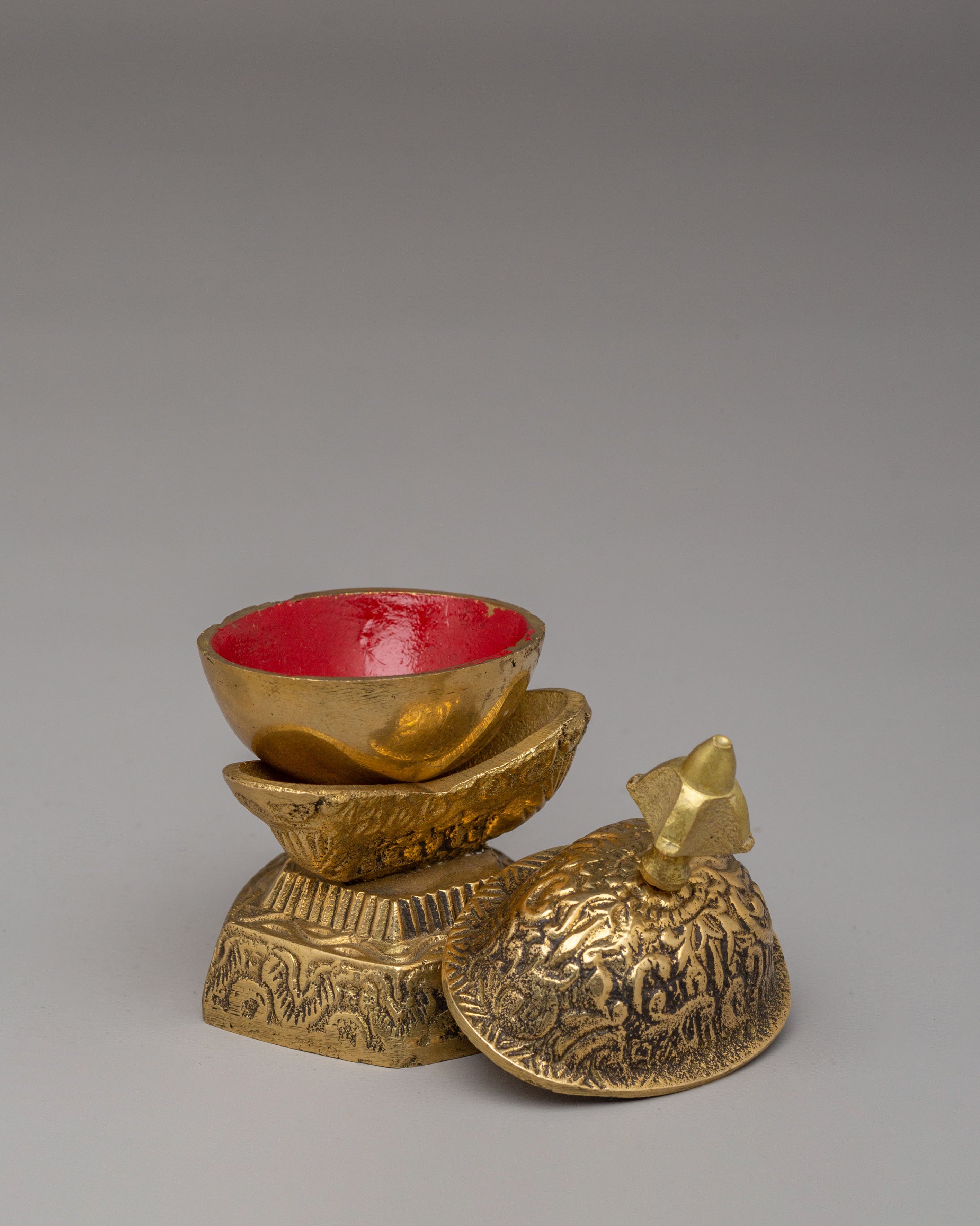 Sacred Buddhist Kapala Set for Altar | Ritual Offering Vessels