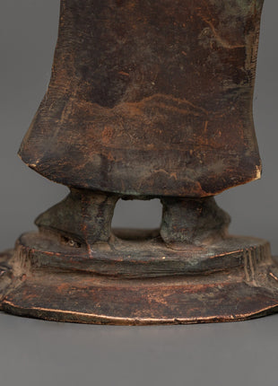 Vajrasattva Statue in Antique Copper Finish | Tibetan Deity of Purification