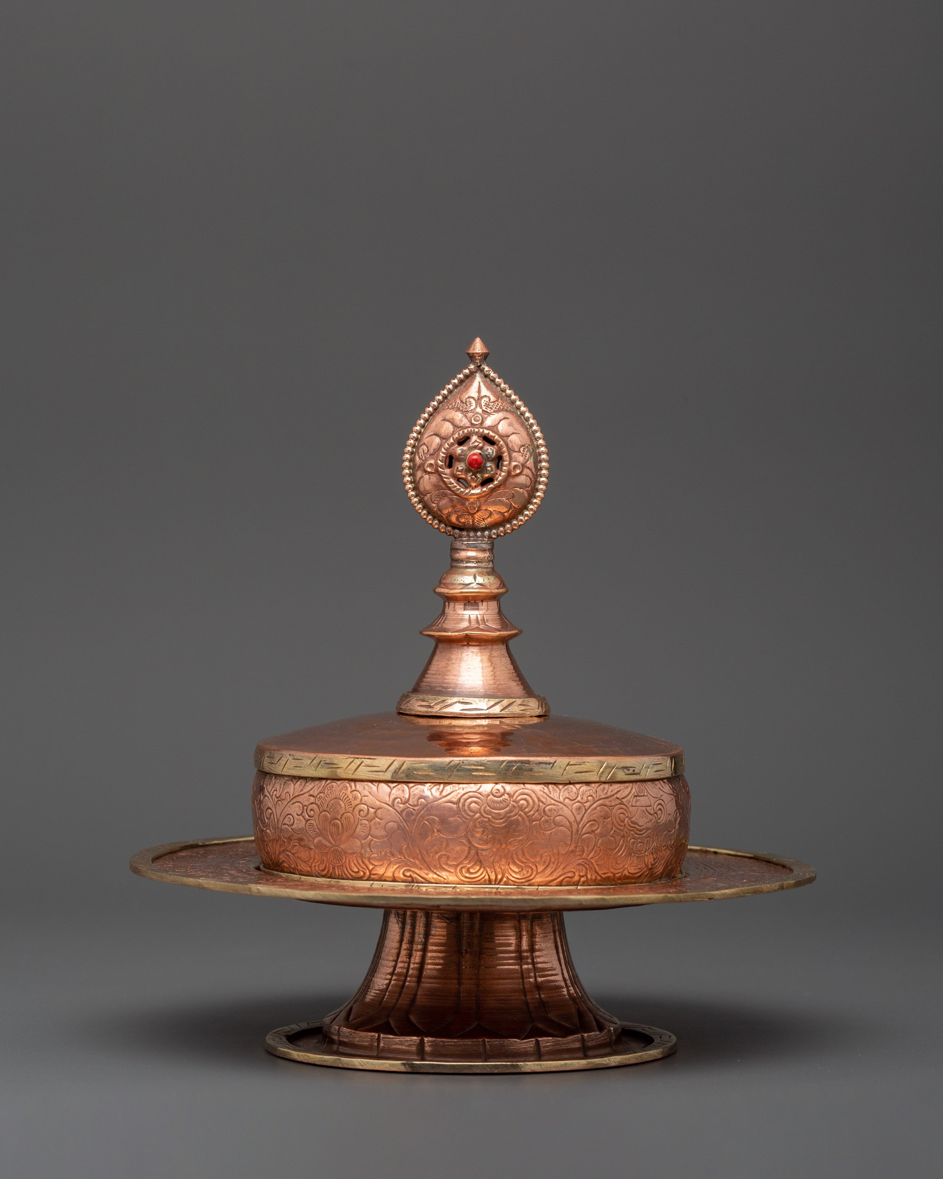 Copper Mandala Ritual Offering Set | Tibetan Buddhist Ceremonial Offering Set