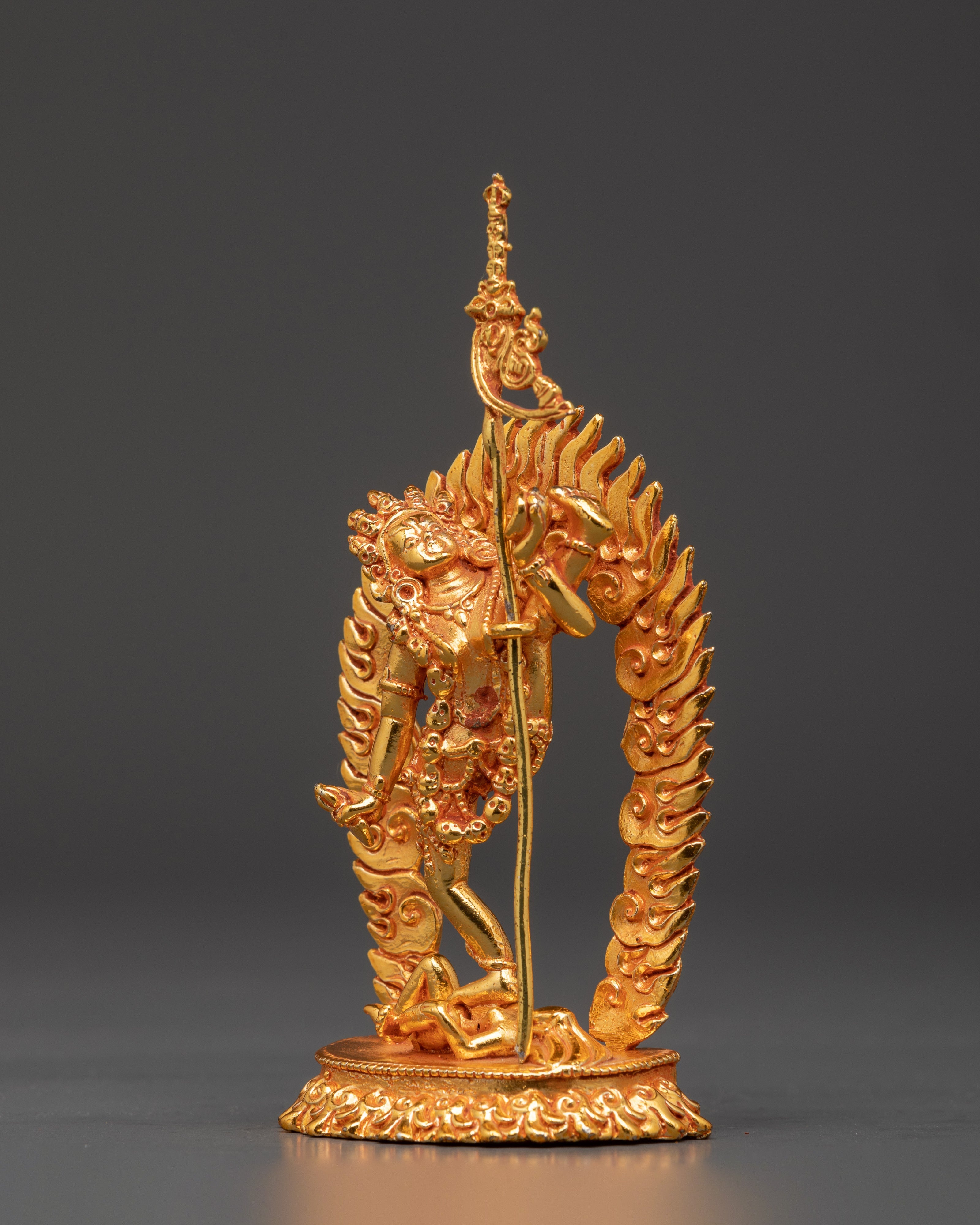 Vajrayogini Copper Sculpture | Handcrafted Gold-Plated Tibetan Goddess Statue
