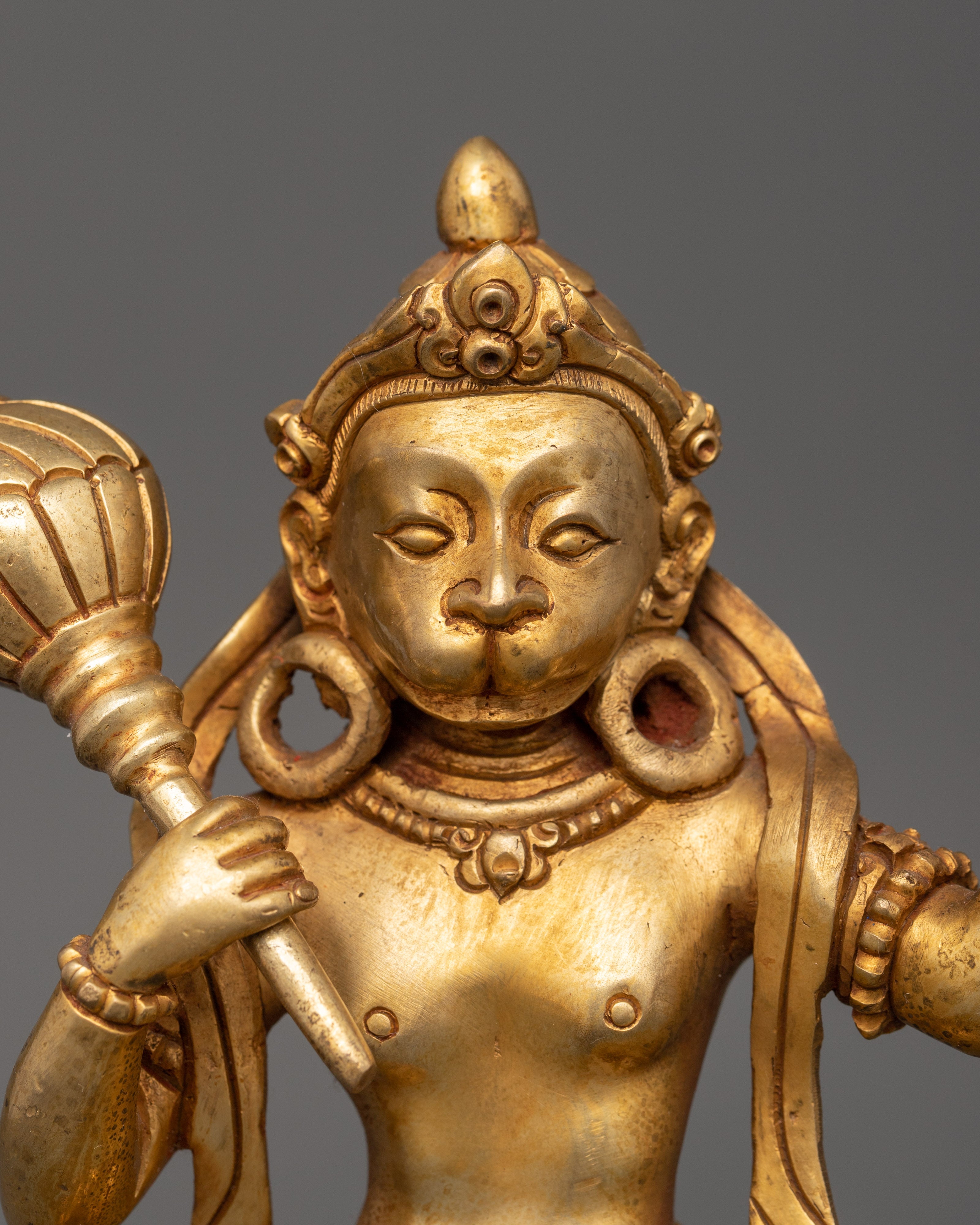 Gold Plated Hanuman Statue | Home Temple Decor