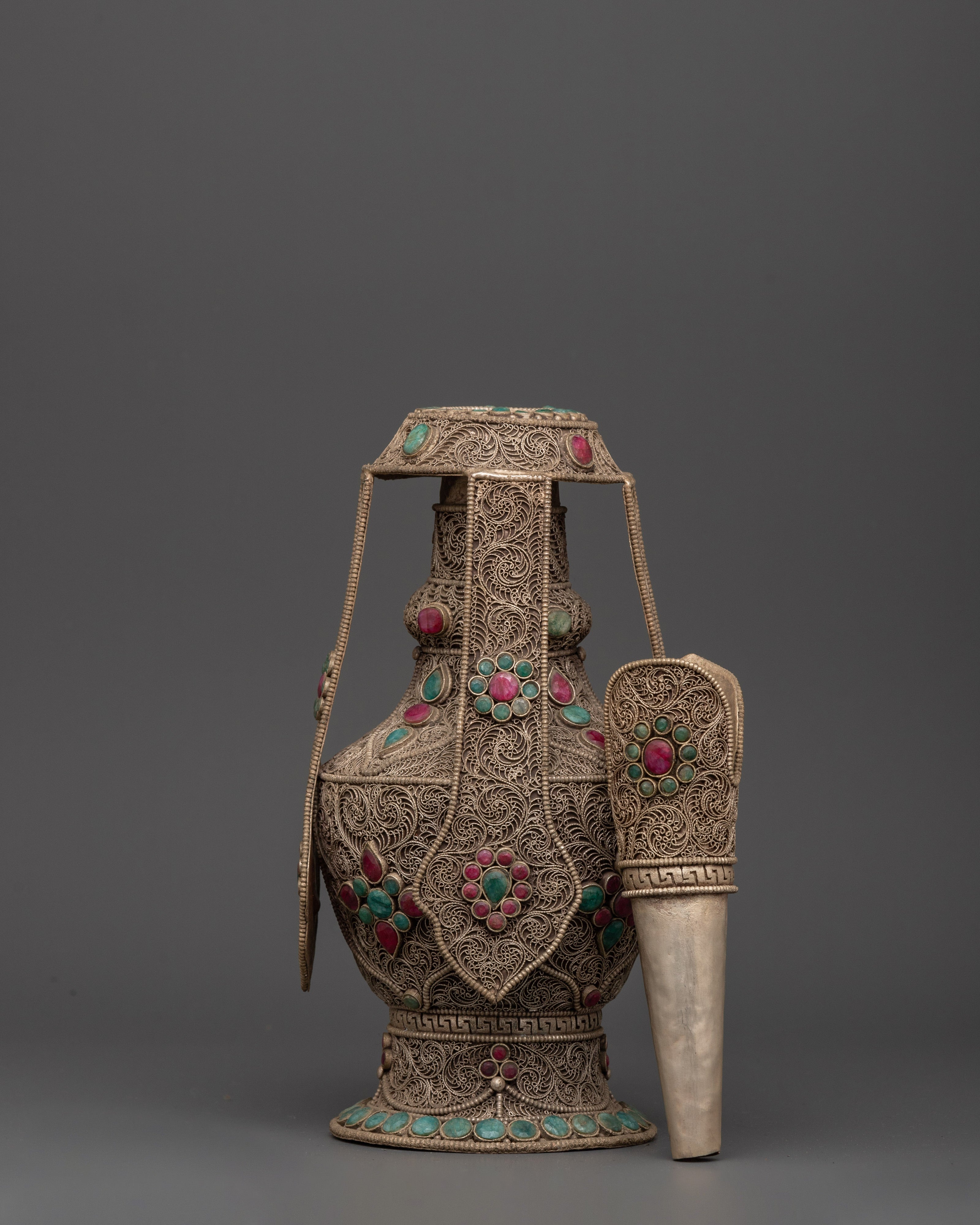 Handcrafted Tibetan Life Vase | Healing Ritual Vase for Ceremonies