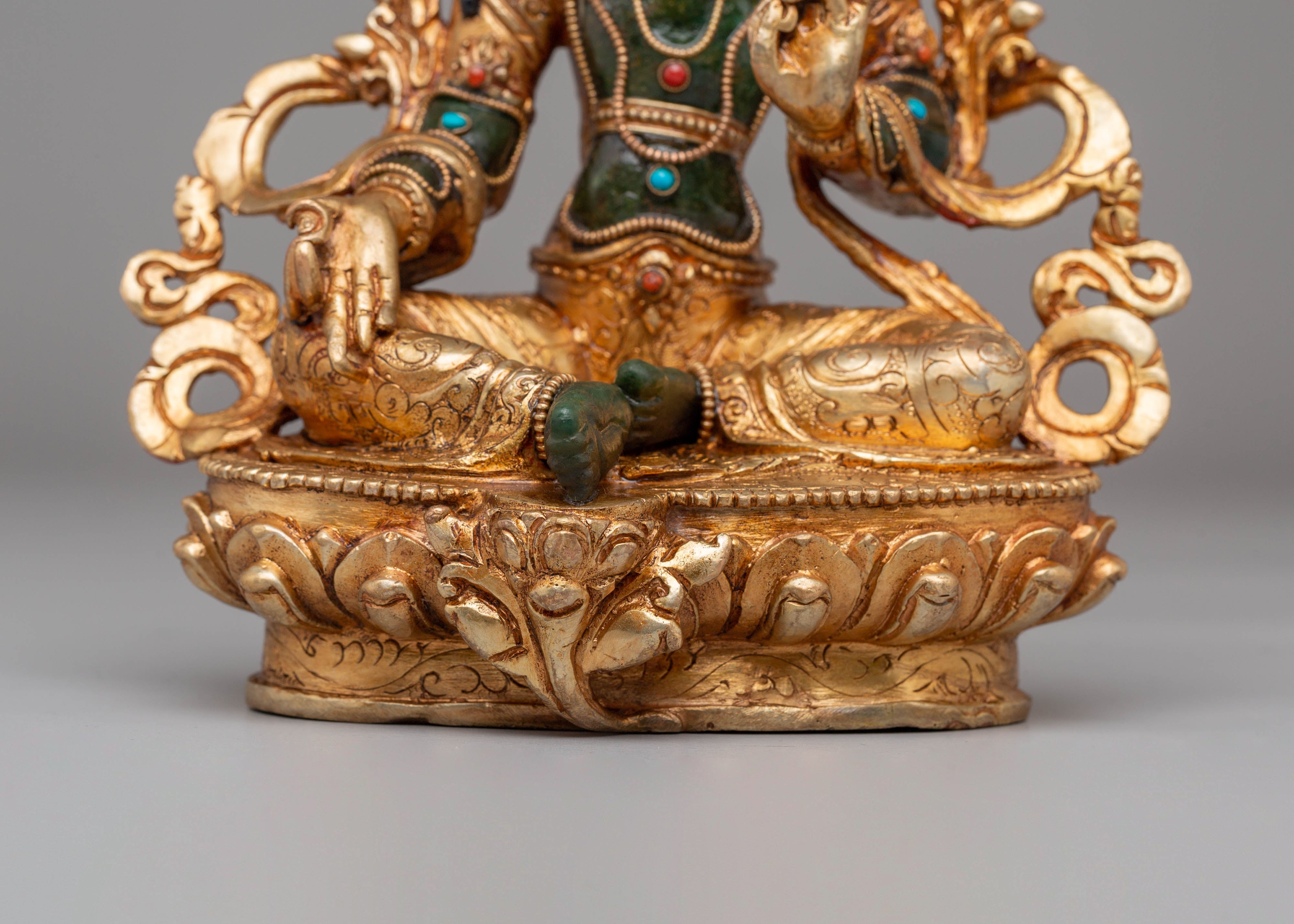 Handmade Shyama Tara Statue of Compassion | Green Tara Sculpture