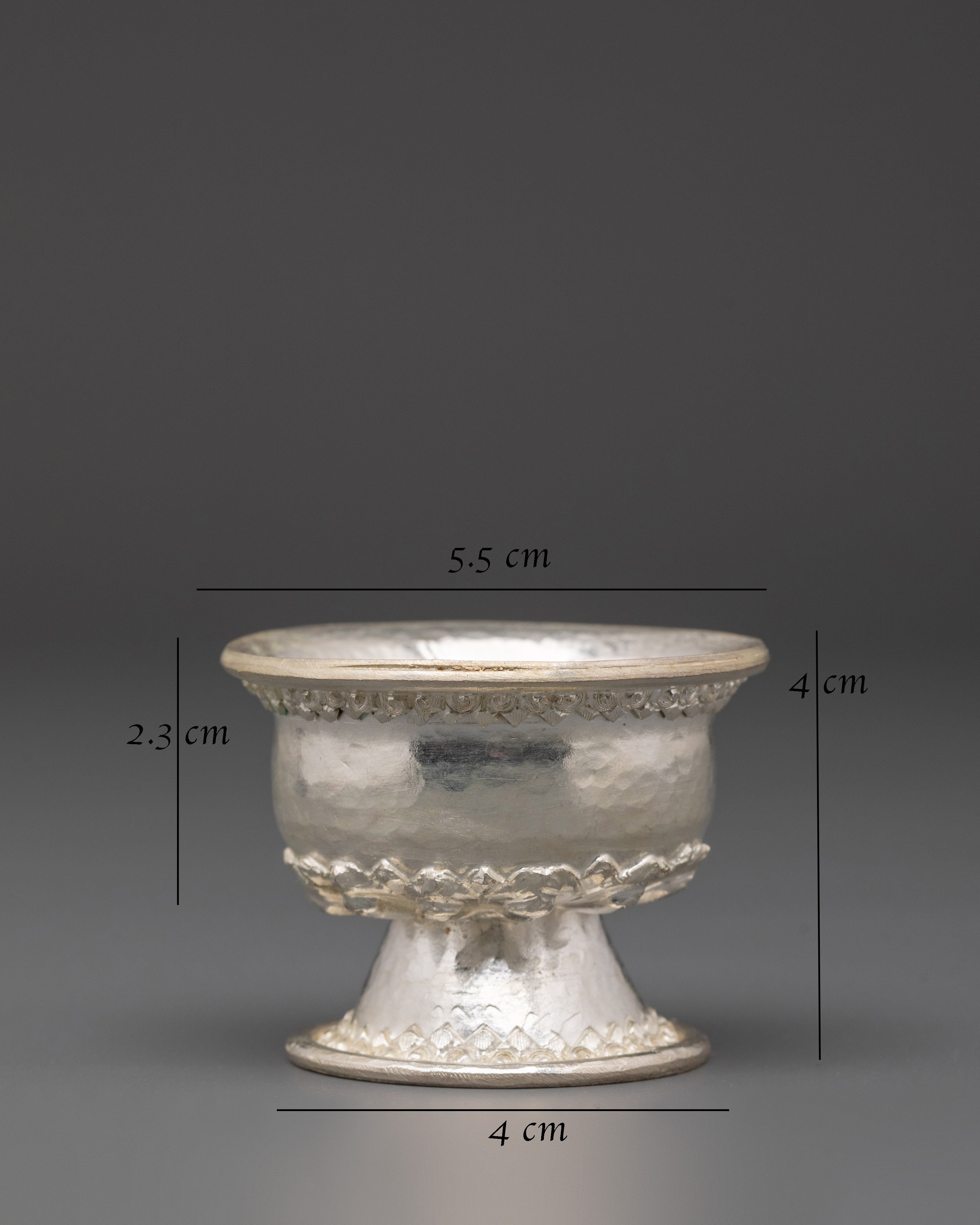 Handcrafted Silver Plated Offering Bowl Set | Traditional Buddhist Ritual Bowls
