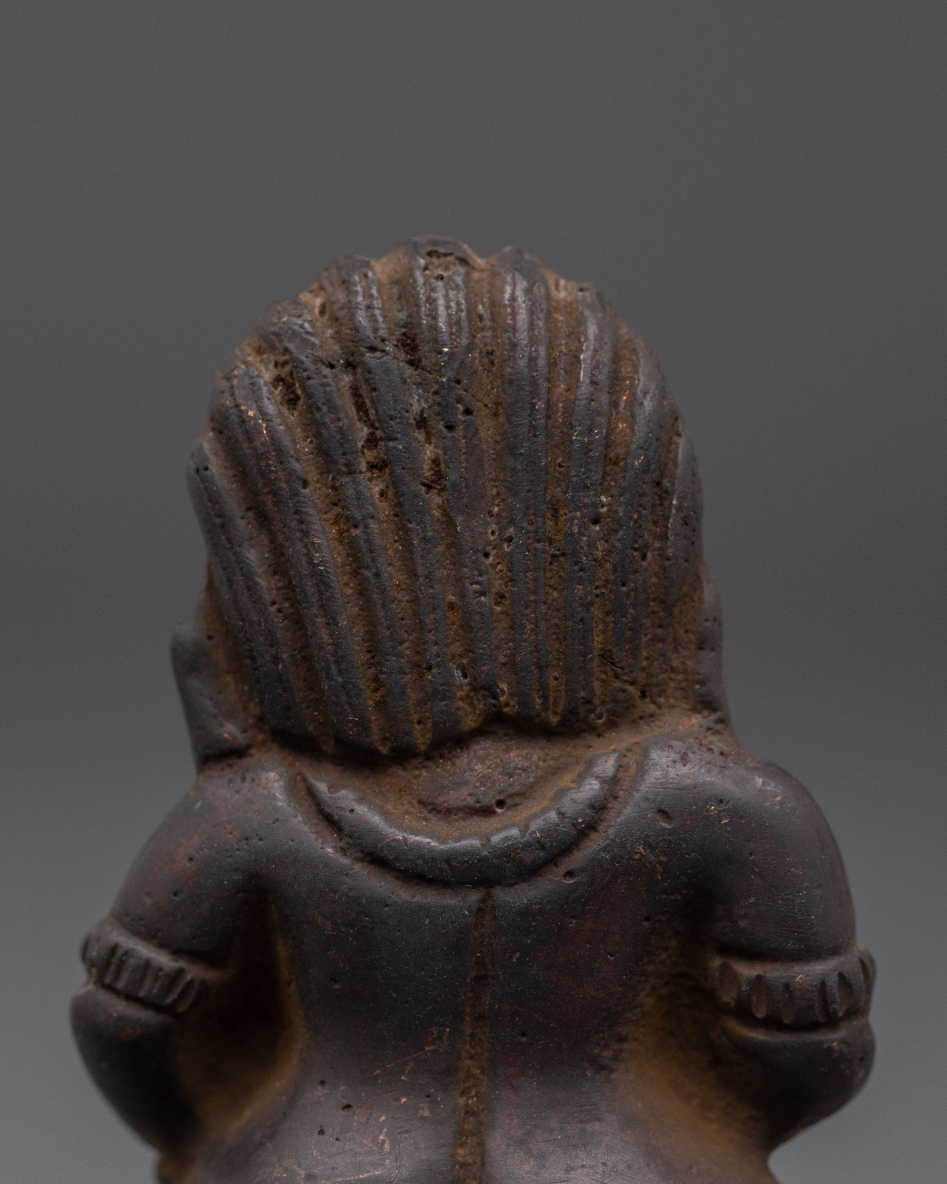 Black Dzambala Sacred Iron Statue | Tibetan Buddhist Wealth Deity for Prosperity
