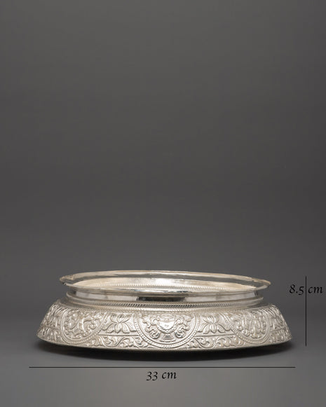 Traditional Silver Khadkula | Decorative Grain Bowl for Home, Altar & Ceremonial Use