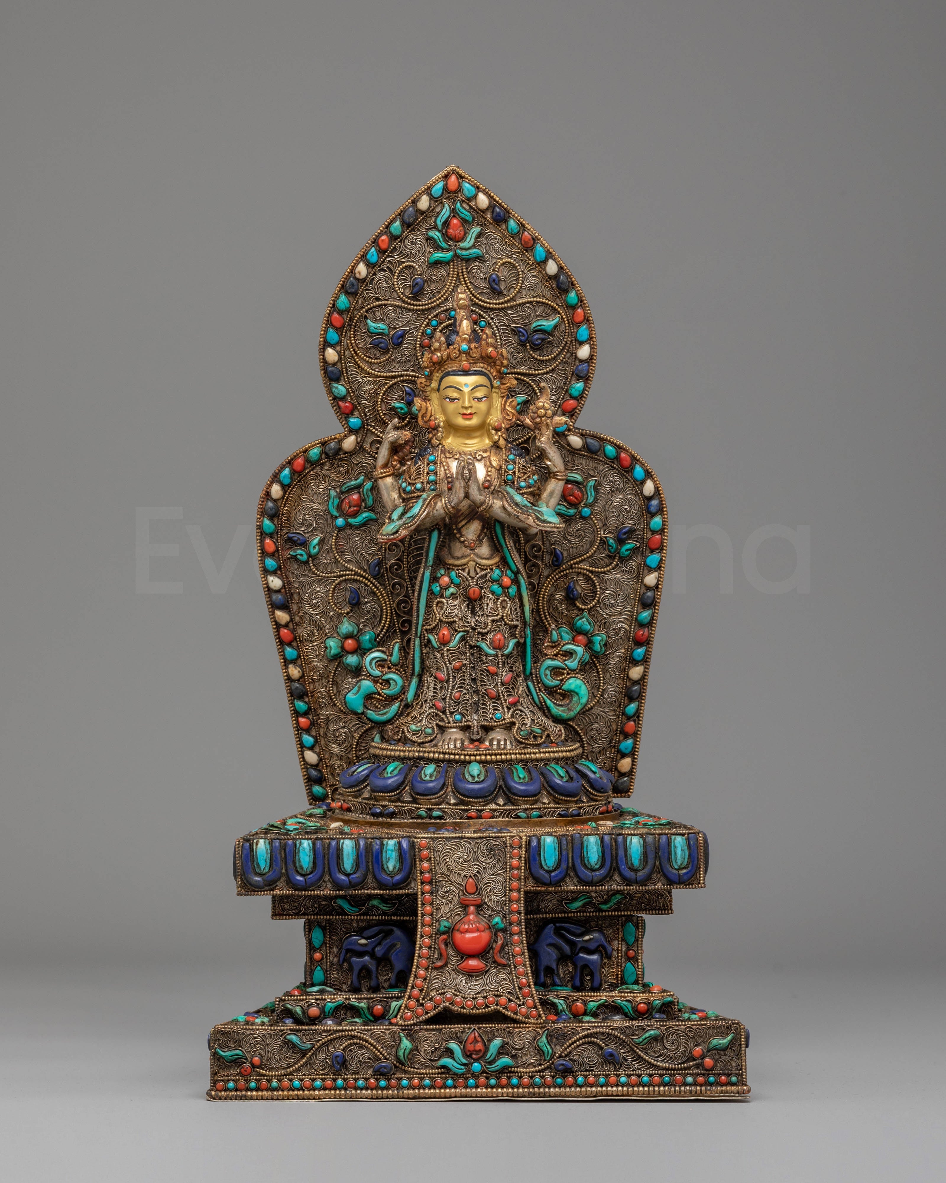 Divine Bodhisattva Standing Chenrezig Statue