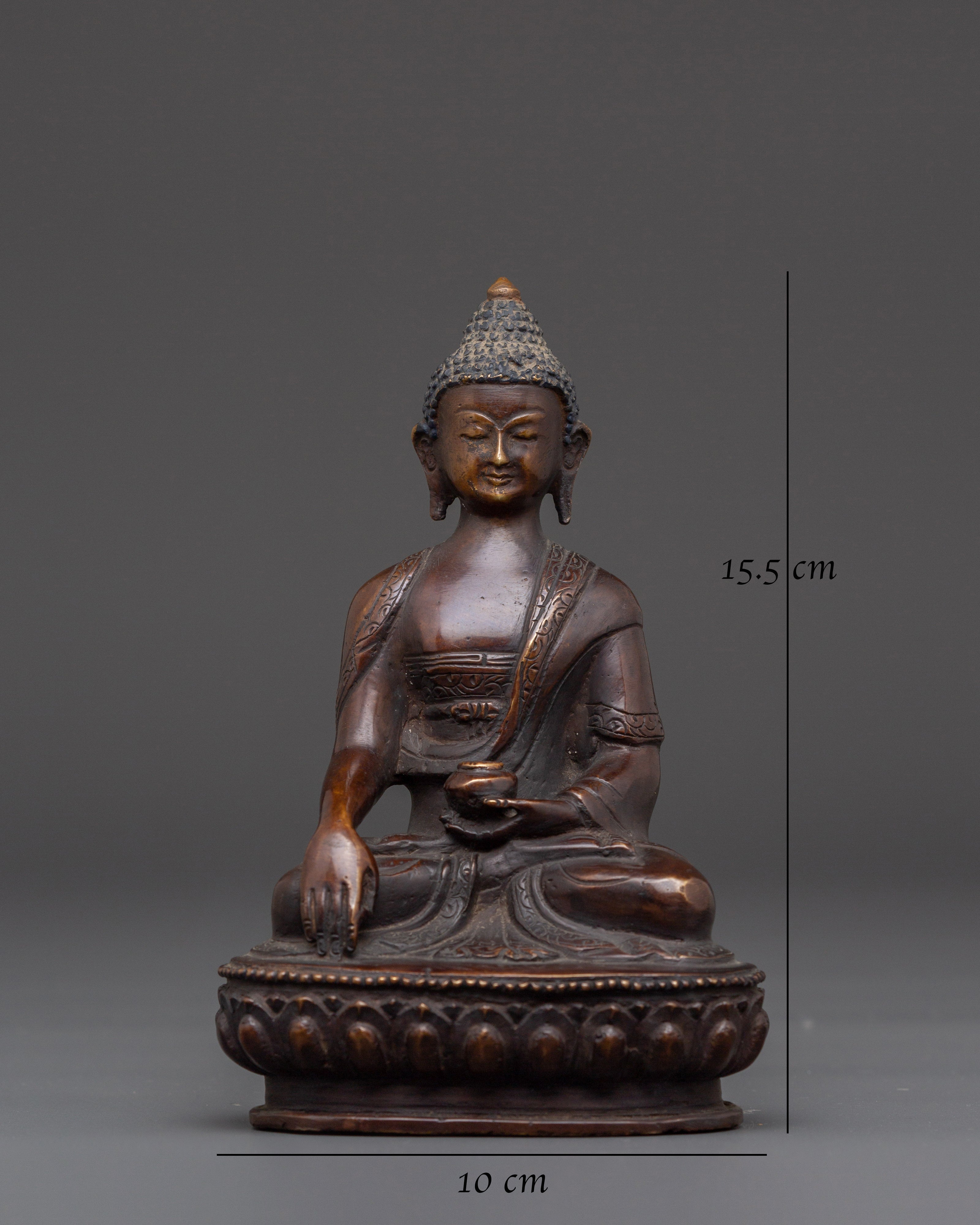 Enlightenment Buddha Shakyamuni | Oxidized Copper Buddha Statue