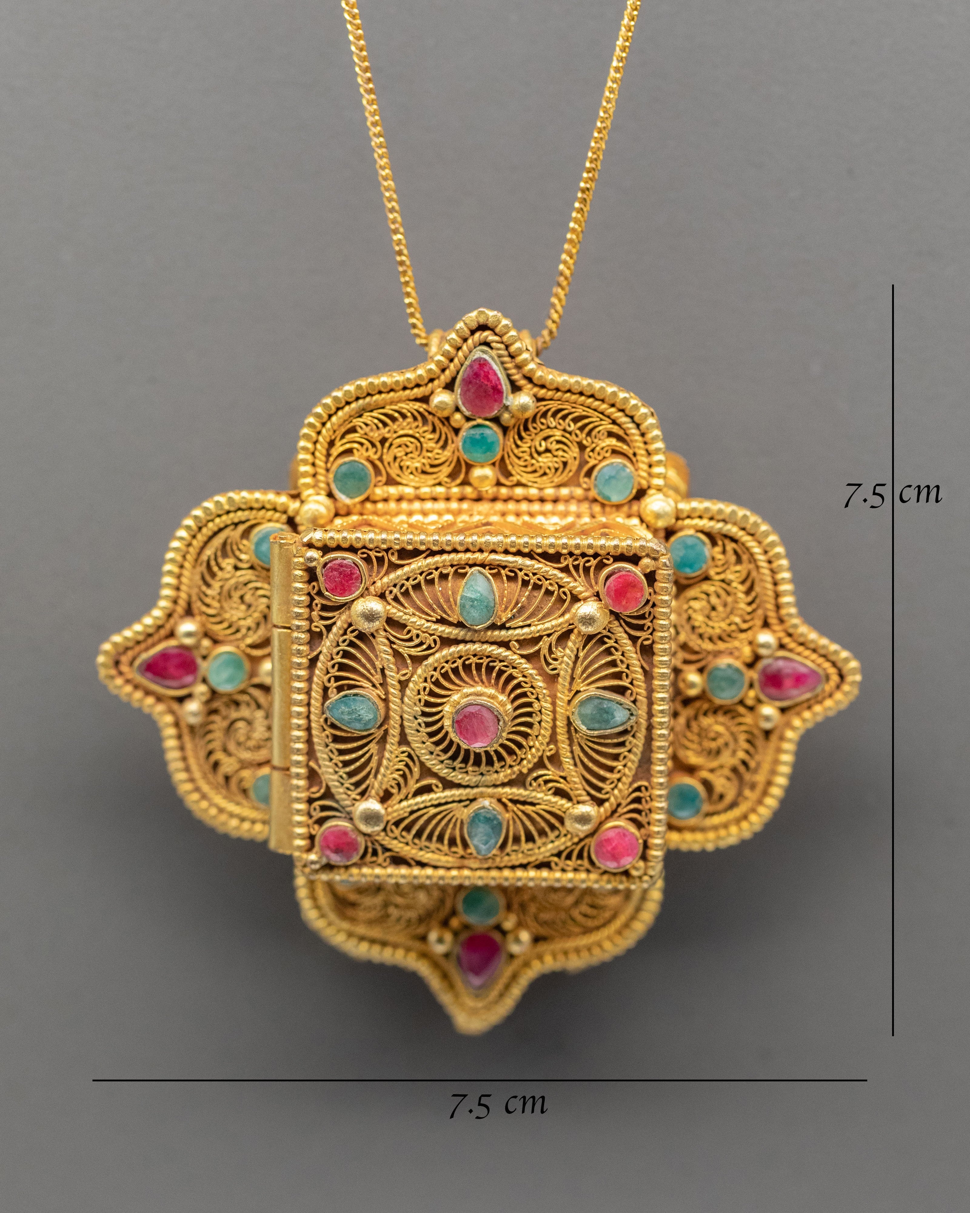 Buddhist Ghau Box Pendant | Tibetan Jewelry