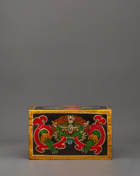 Hand-Painted Tibetan Wooden Box