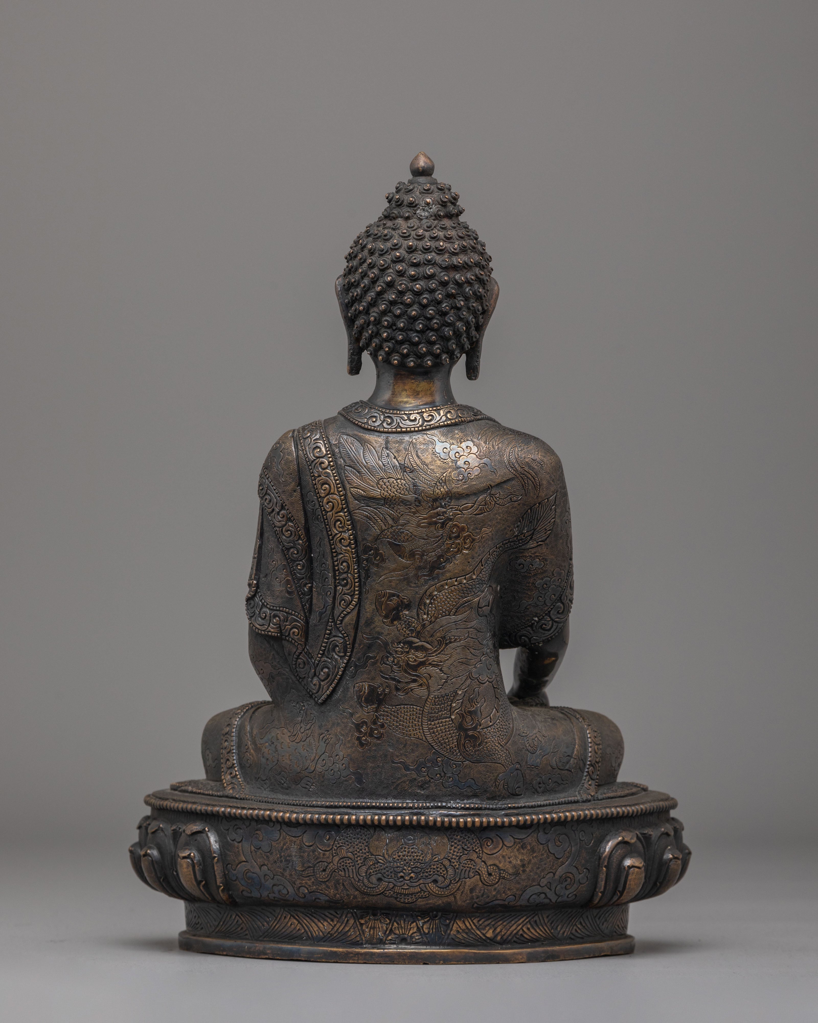Traditional Himalayan Shakyamuni Buddha Figure | Artwork for Spiritual Decor