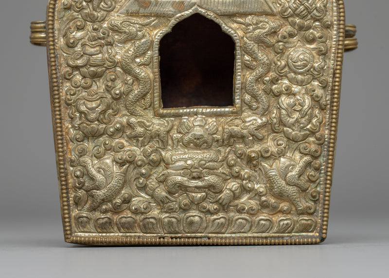 Buddhist Protection Amulet Ghau Box | Sacred Shrine Artifact for Meditation