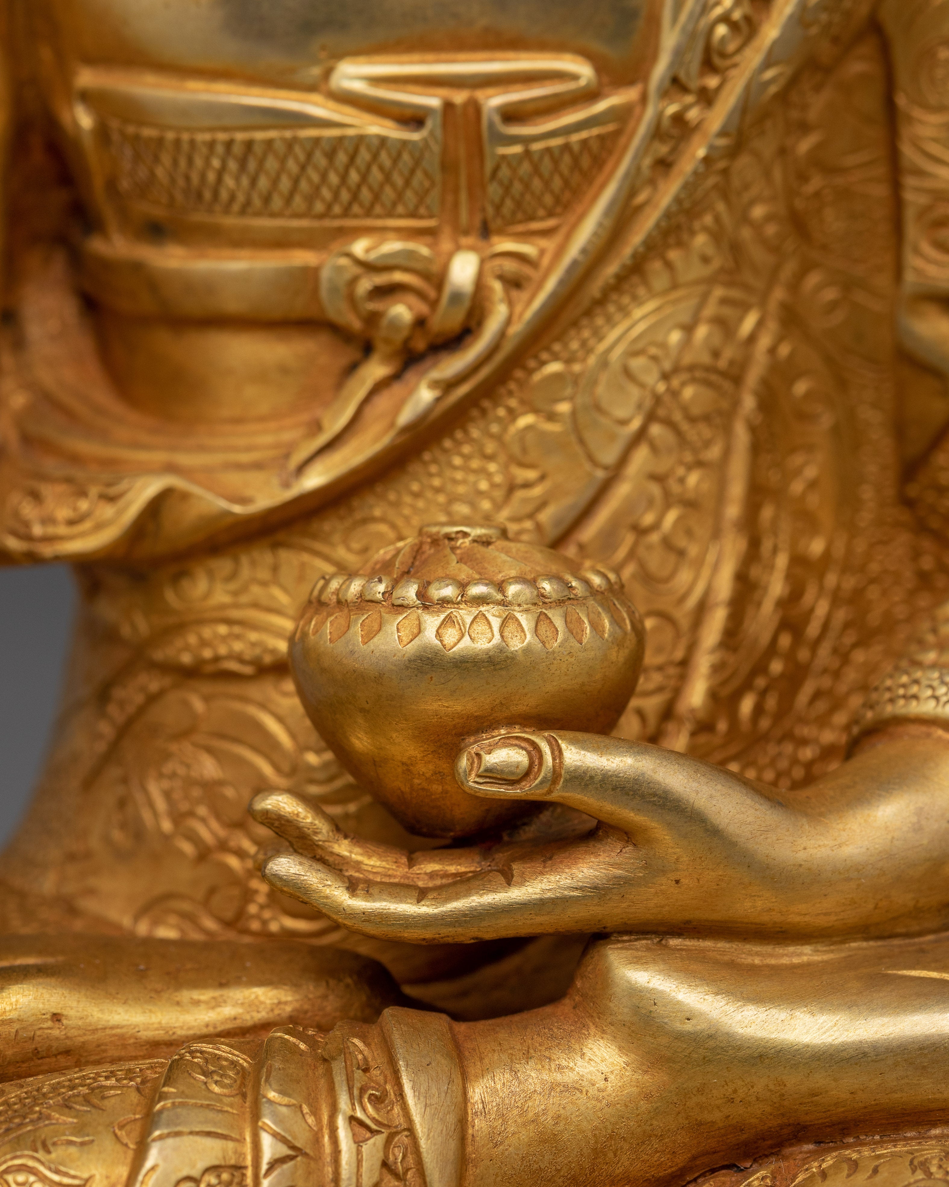 Gold Gilded Copper Shakyamuni Buddha Artwork | Perfect for Meditation and Altar Decor