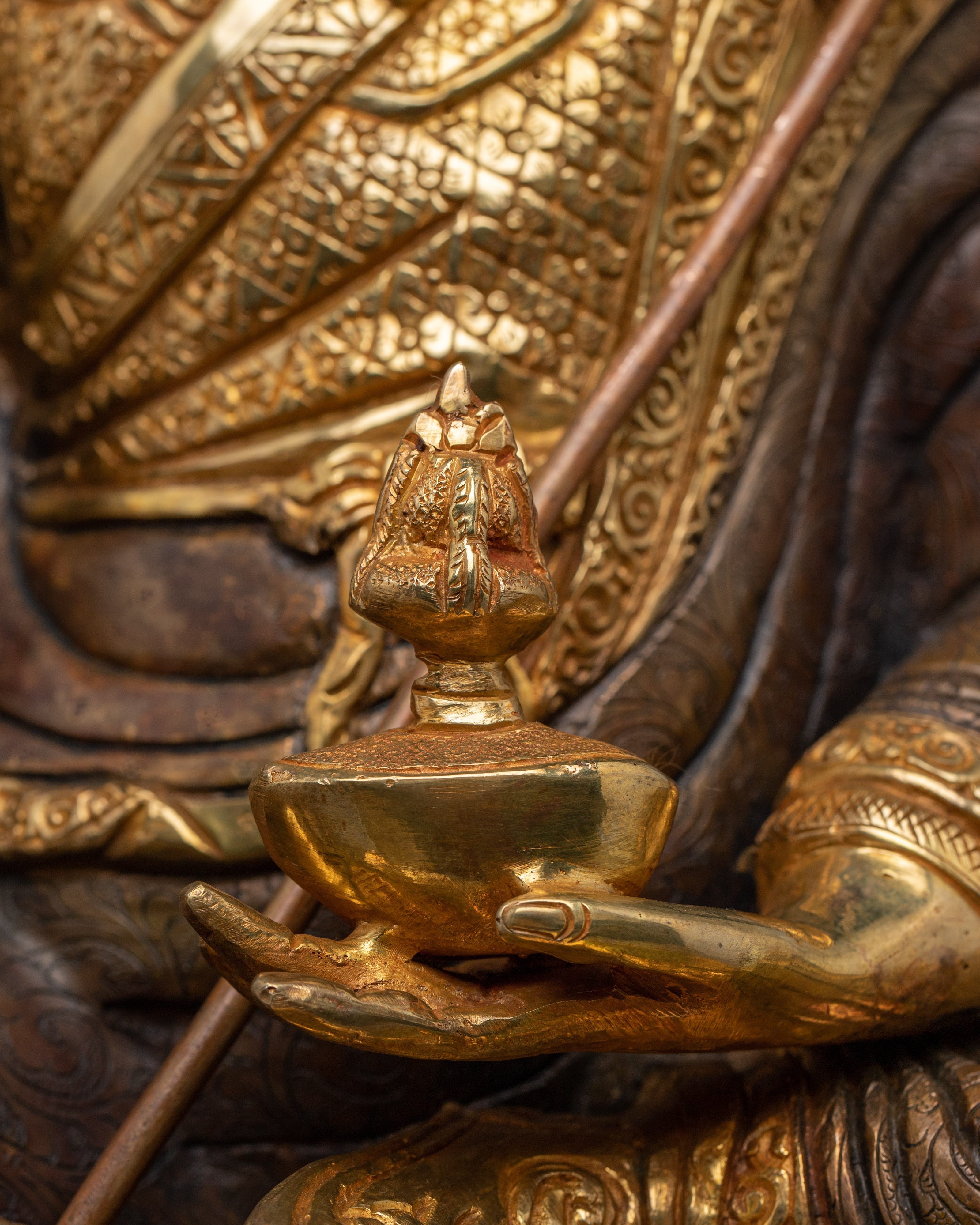 Guru Rinpoche Statue Crafted with Copper | Tibetan Master Sculpture for Meditation & Shrine