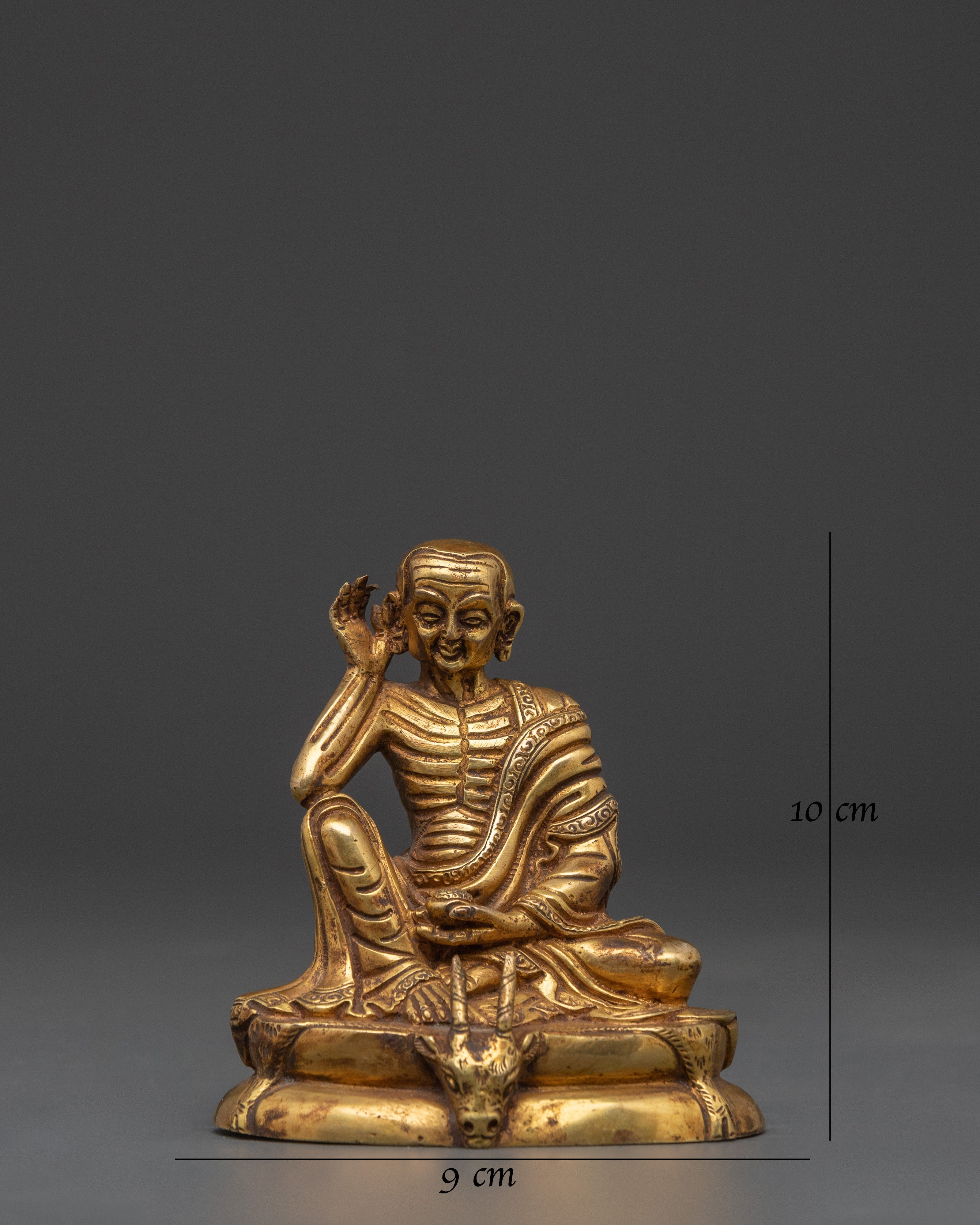 Milarepa Gold Plated Statue | Tibetan Buddhist Master