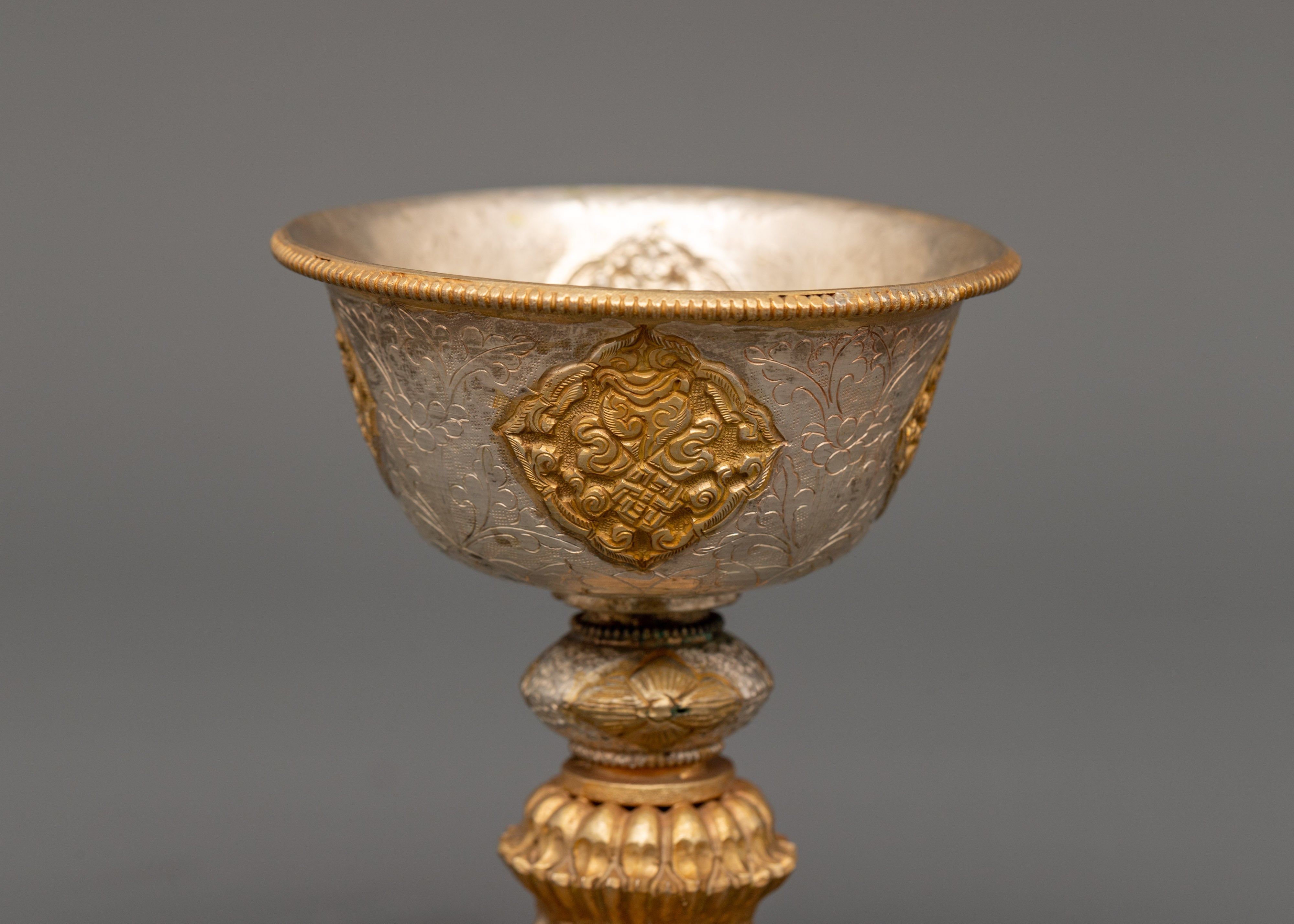 Gold-Plated Butter Lamp | A Sacred Offering for Enlightenment