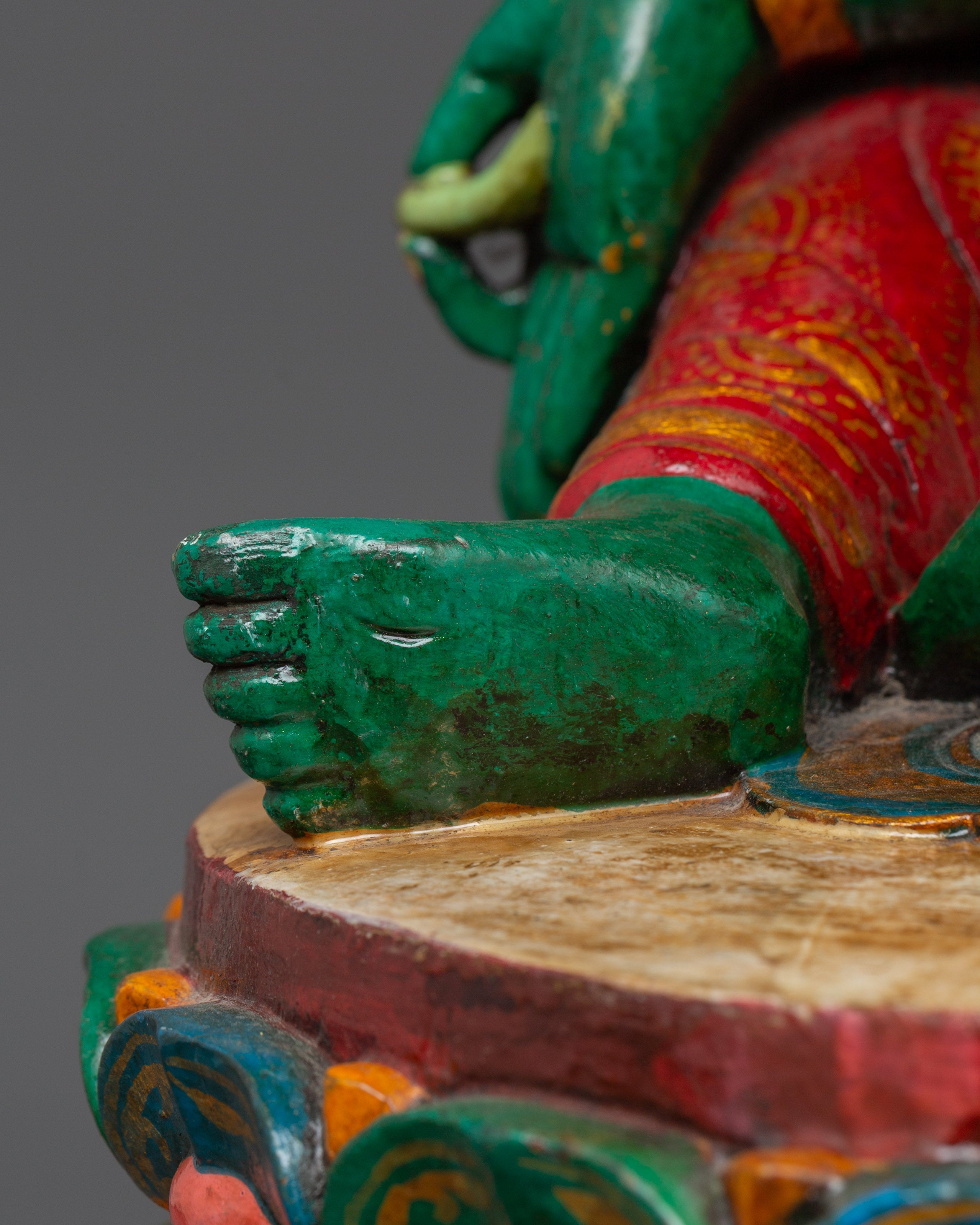 Green Tara Wooden Statue | Symbol of Compassion & Protection