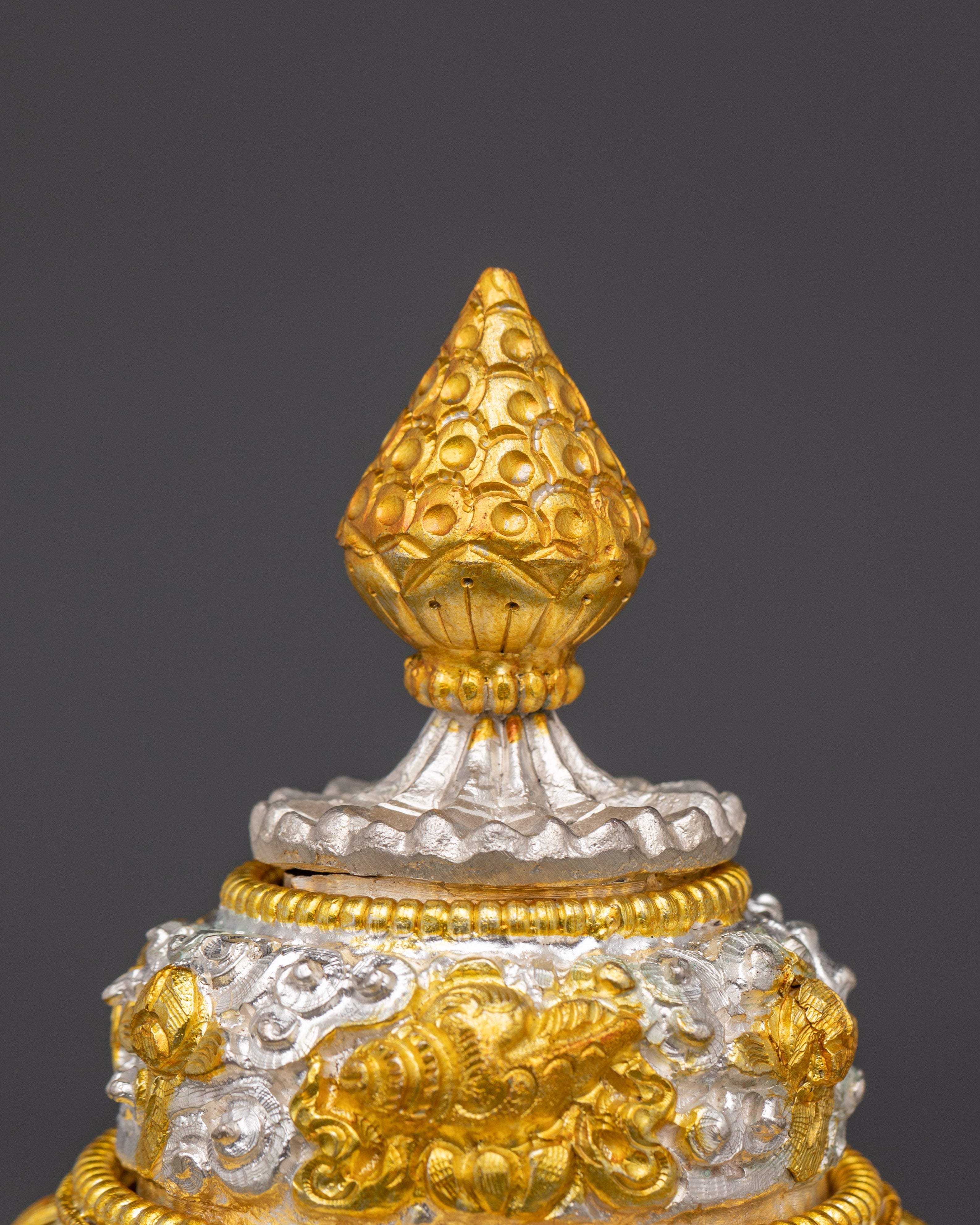 Handcrafted Nepalese Copper Rice Pot | Electro Gold & Silver Plated Design