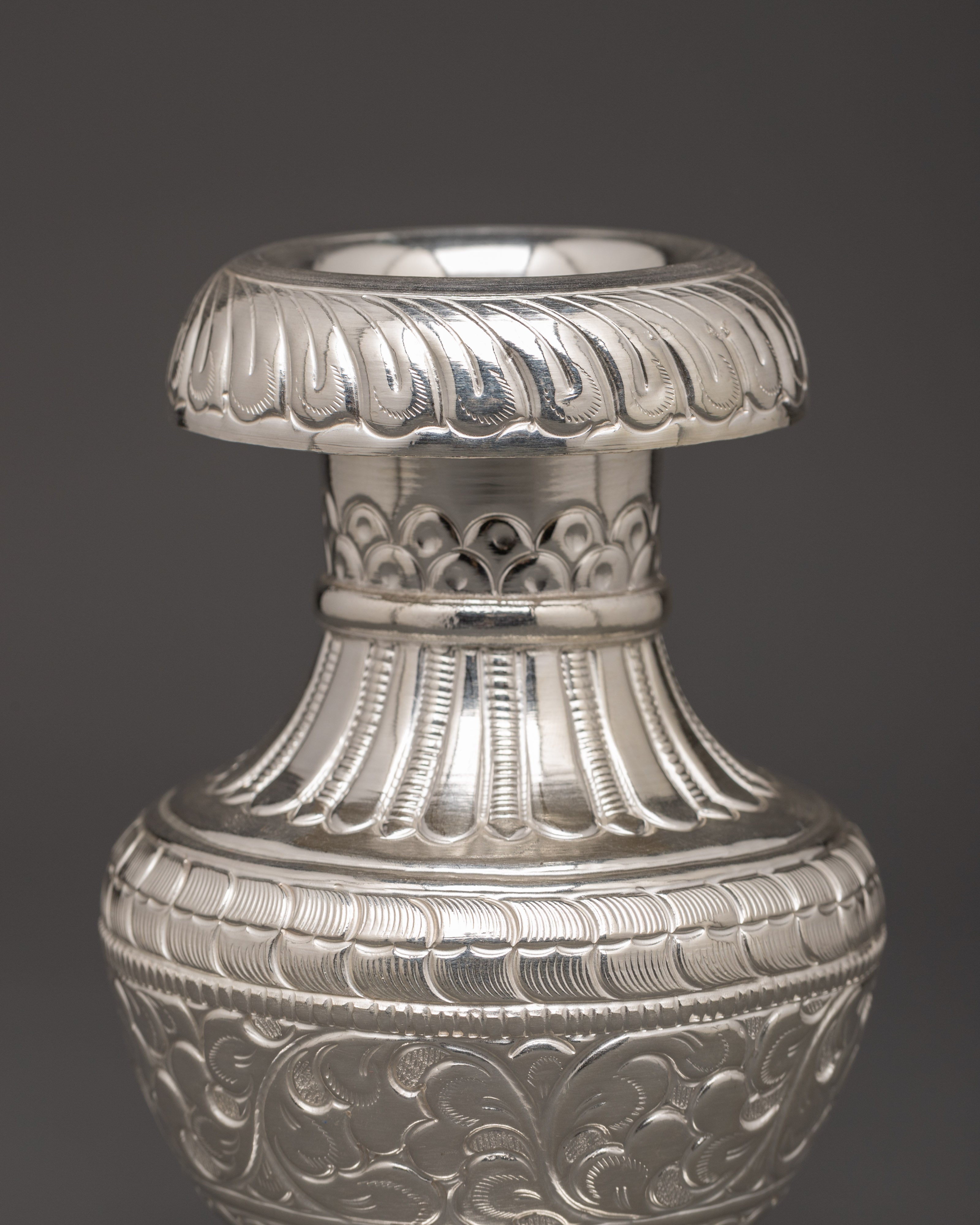 Handcrafted Pure Silver Karuwa | Tibetan Ritual Offering Vessel