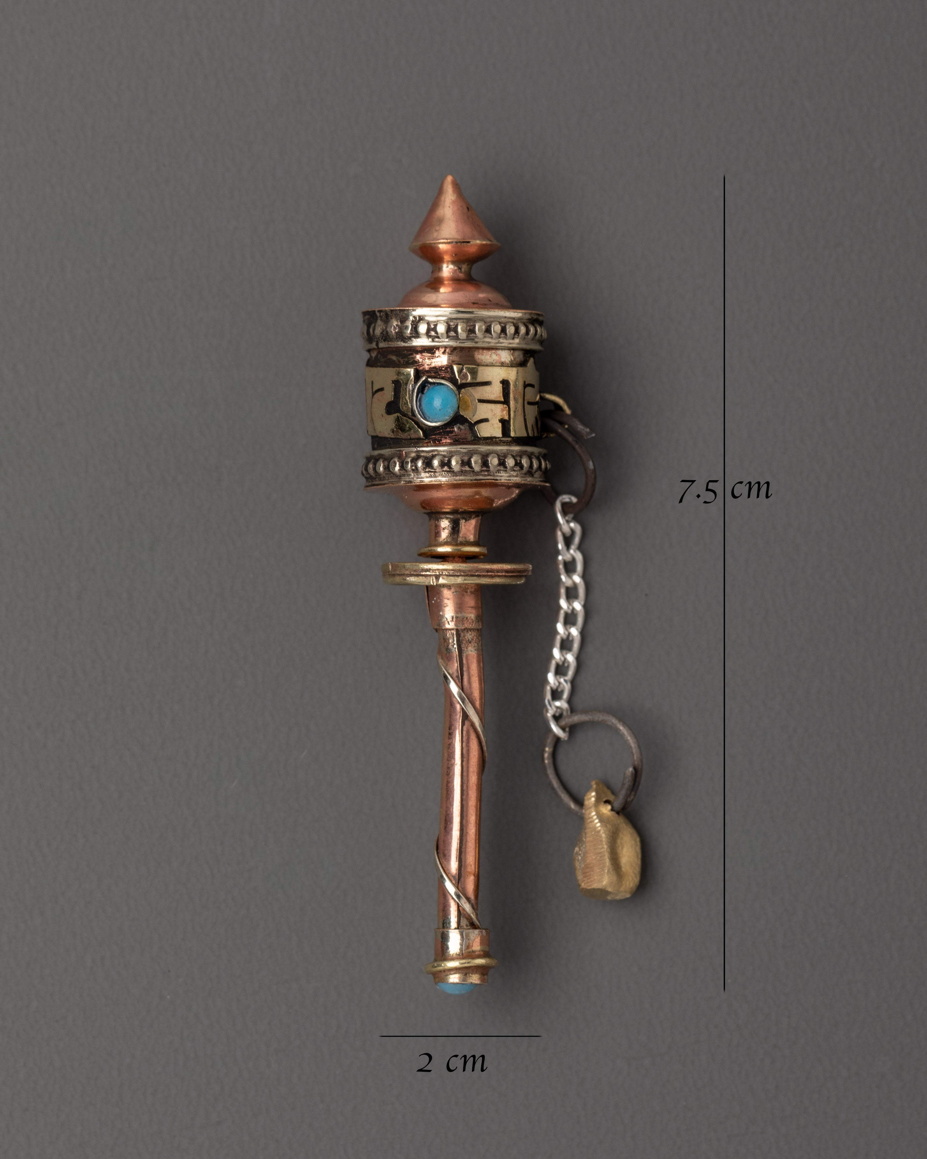 Prayer Wheel Buddhist Hand Spinner for Mindfulness | Brass Meditation Tool