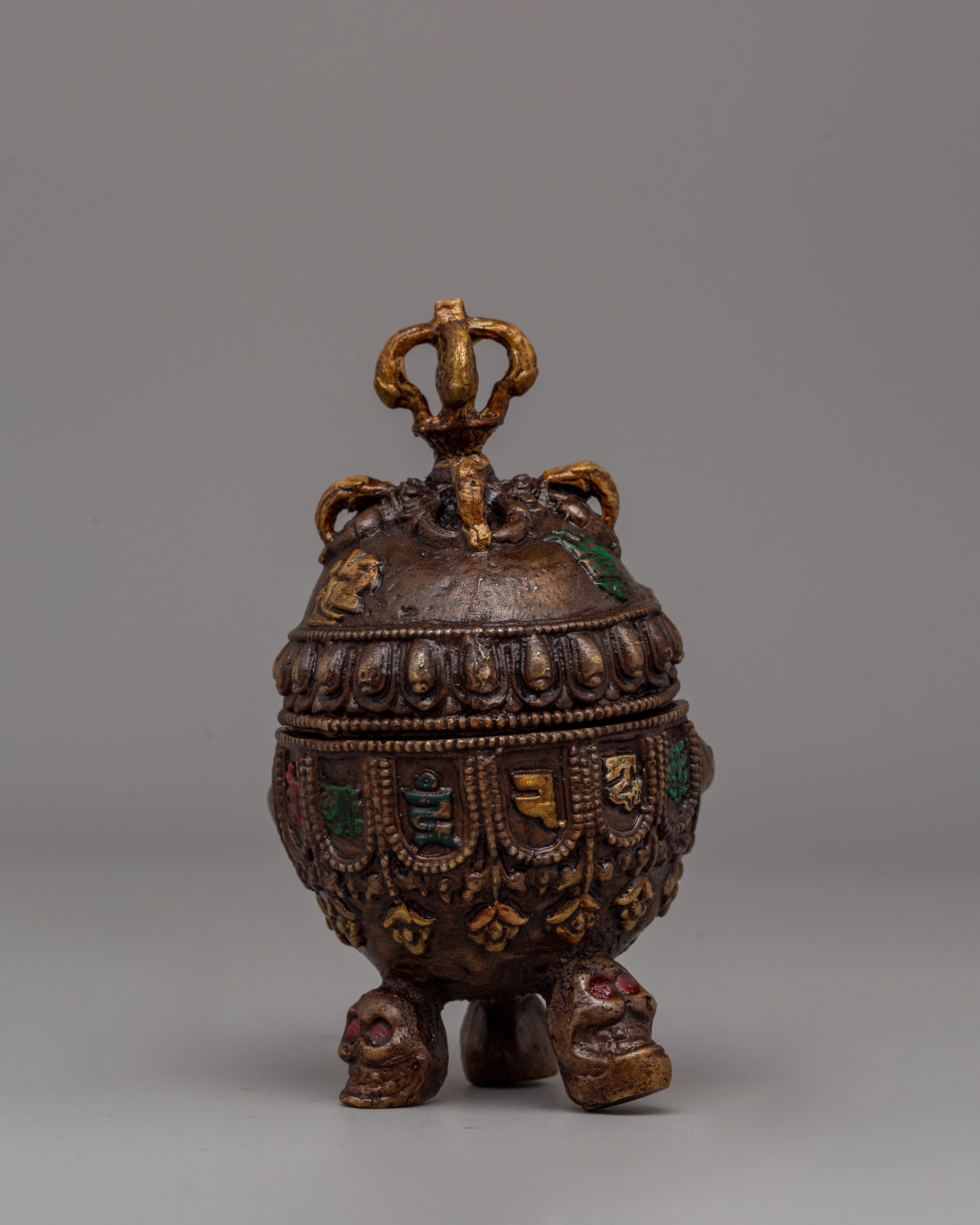 Oxidized Brass Ritual Skull | Spiritual Practices and Decor