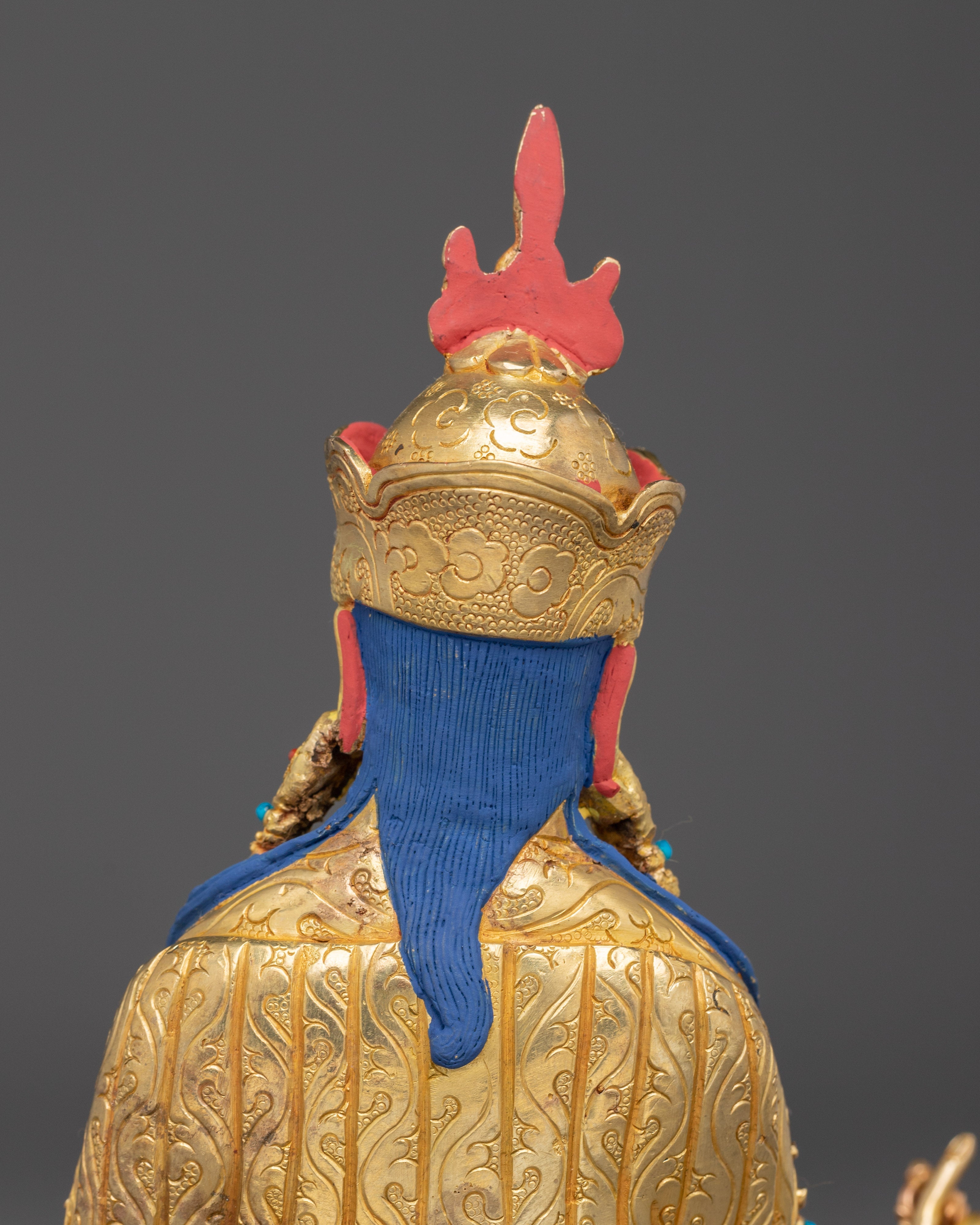 Buddhist Master Padmasambhava Statue | Handcrafted Gold Plated Guru Rinpoche Figure