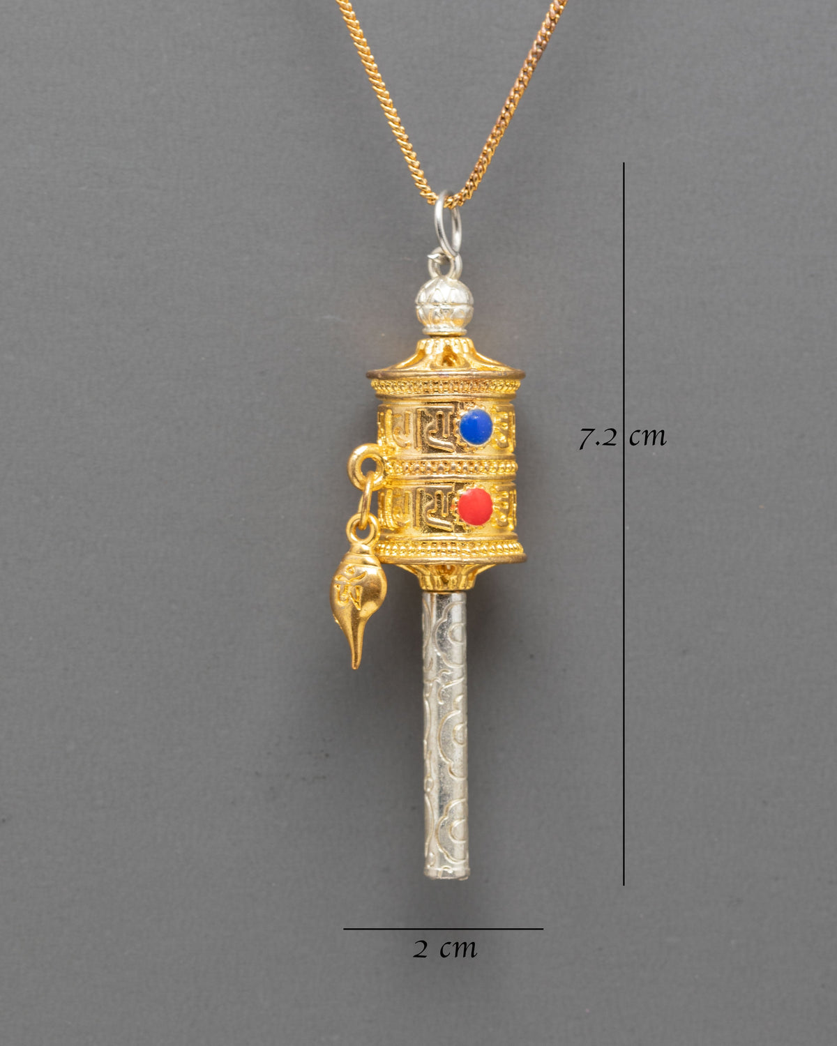 Traditional Buddhist Prayer Wheel Pendant | Himalayan Spiritual Jewelry