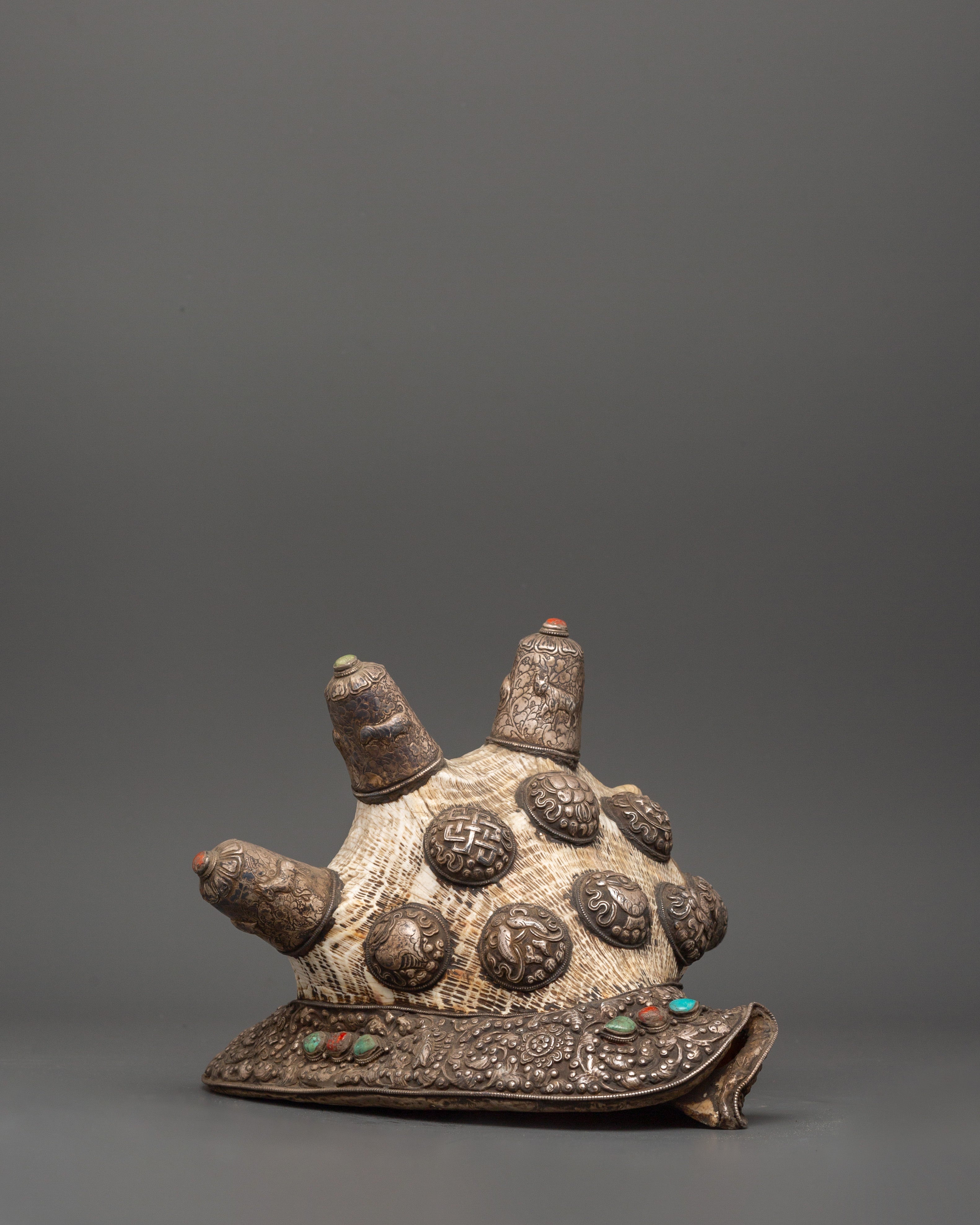 Conch Shell with 8 Auspicious Symbols | Sacred Tibetan Ritual Tool