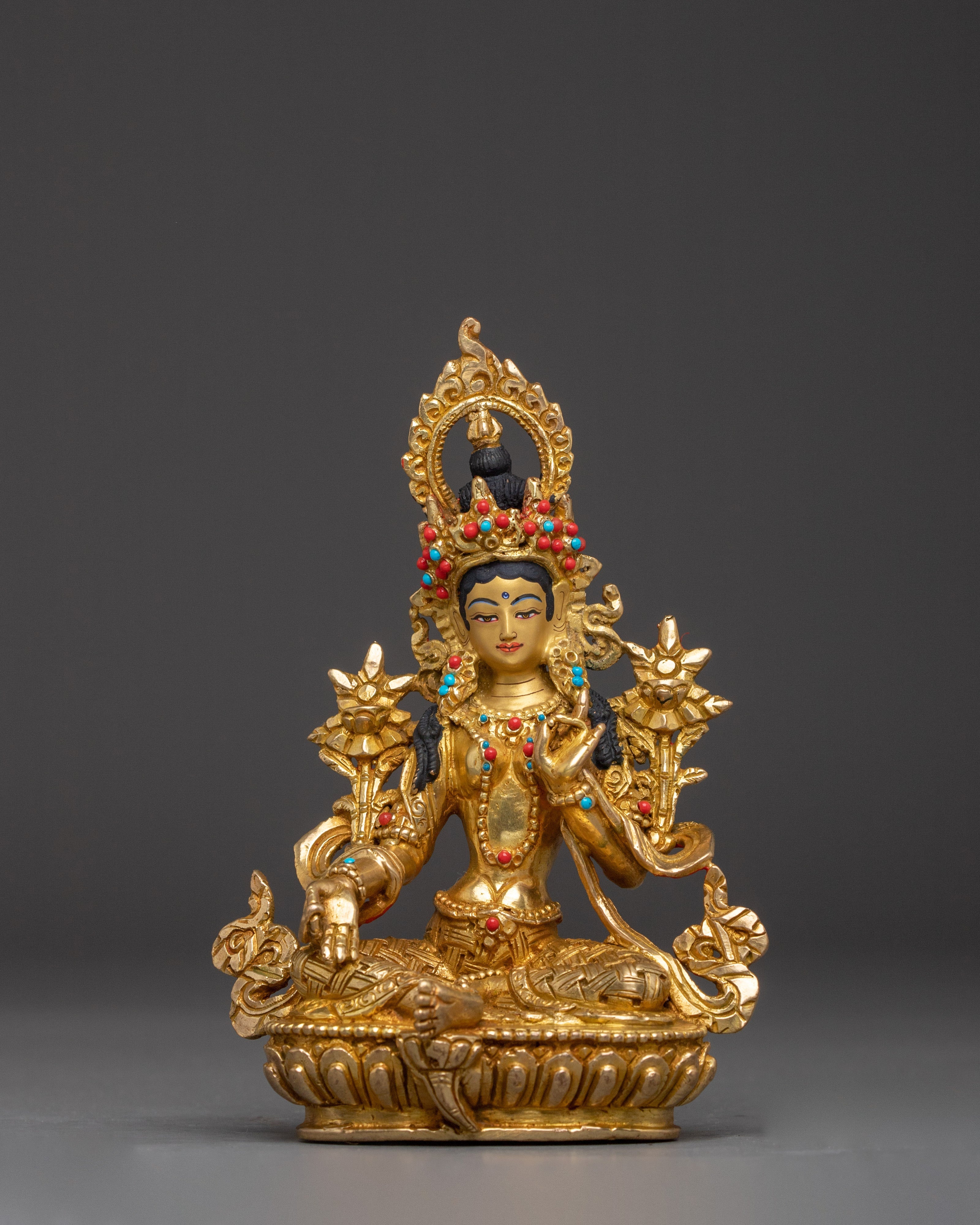 Golden Bodhisattva Statue Set | Tibetan Buddhism Five Enlightened  Beings