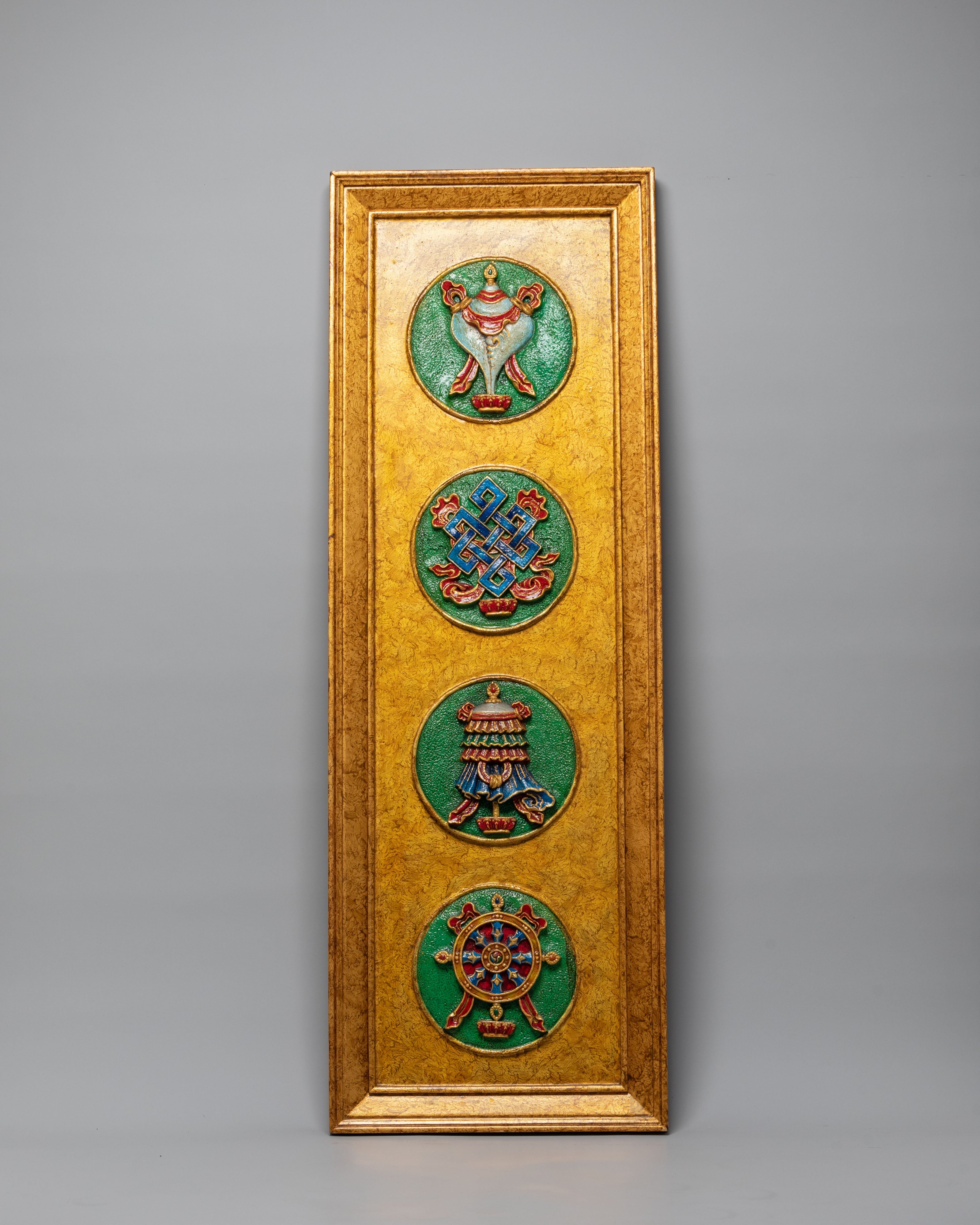 Sacred Eight Auspicious Symbol Wall Hanging | Buddhist Art Decor