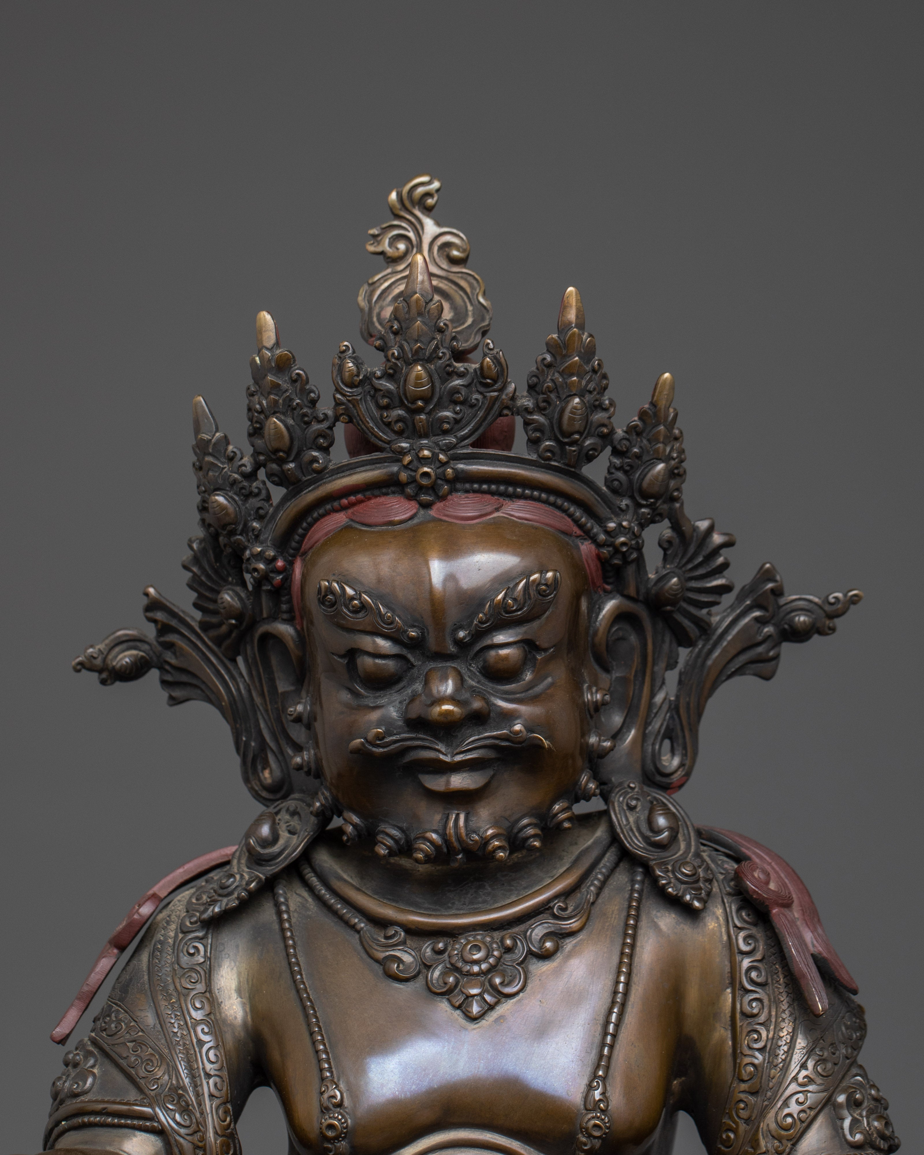 Black Oxidized Dzambhala Statue | Tibetan Wealth Deity