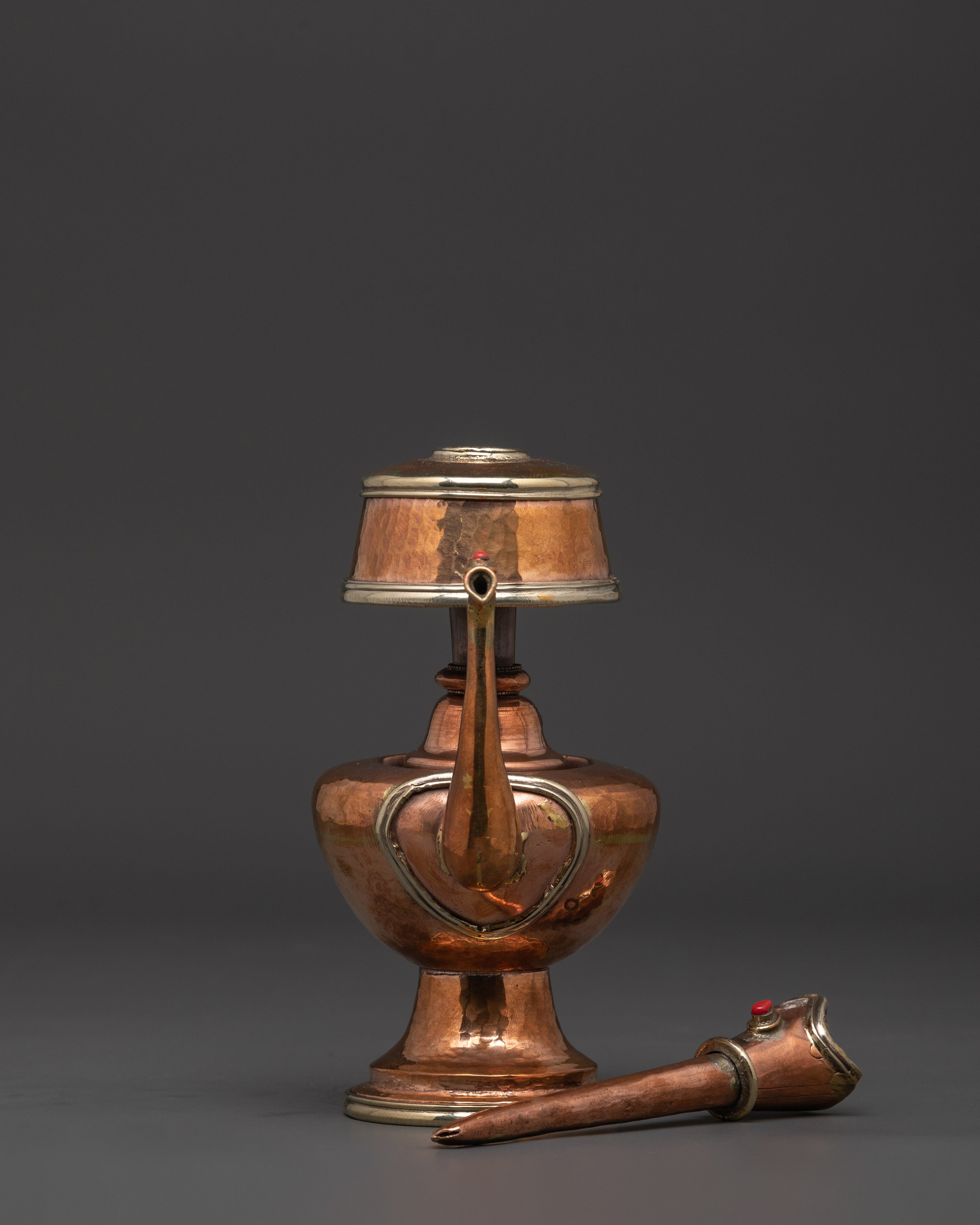 Copper Bumpa Set with Bird-Form Spouts | Tibetan Ritual Water Vessels