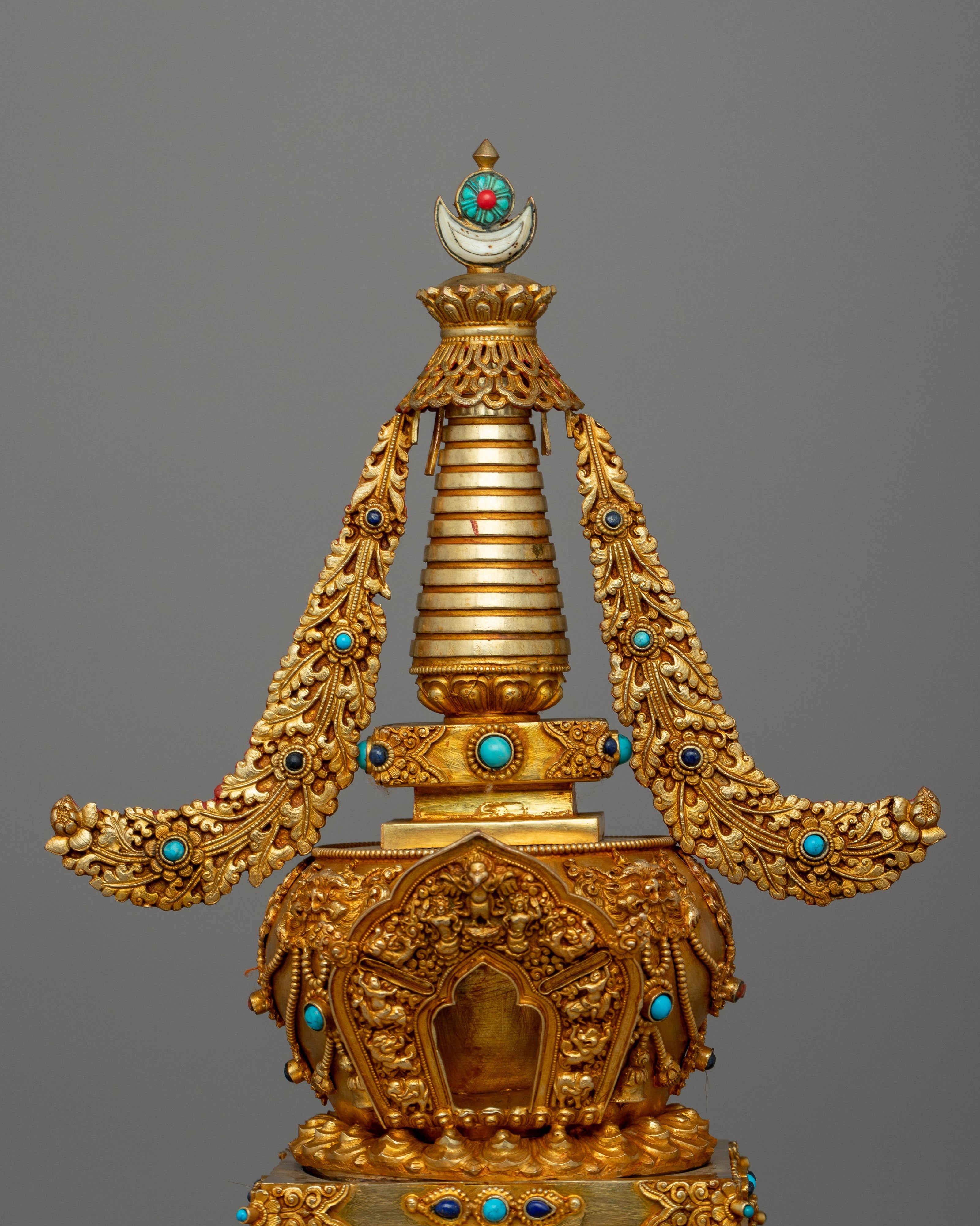 Gold Plated Stupa for Shrine | Himalayan Chorten