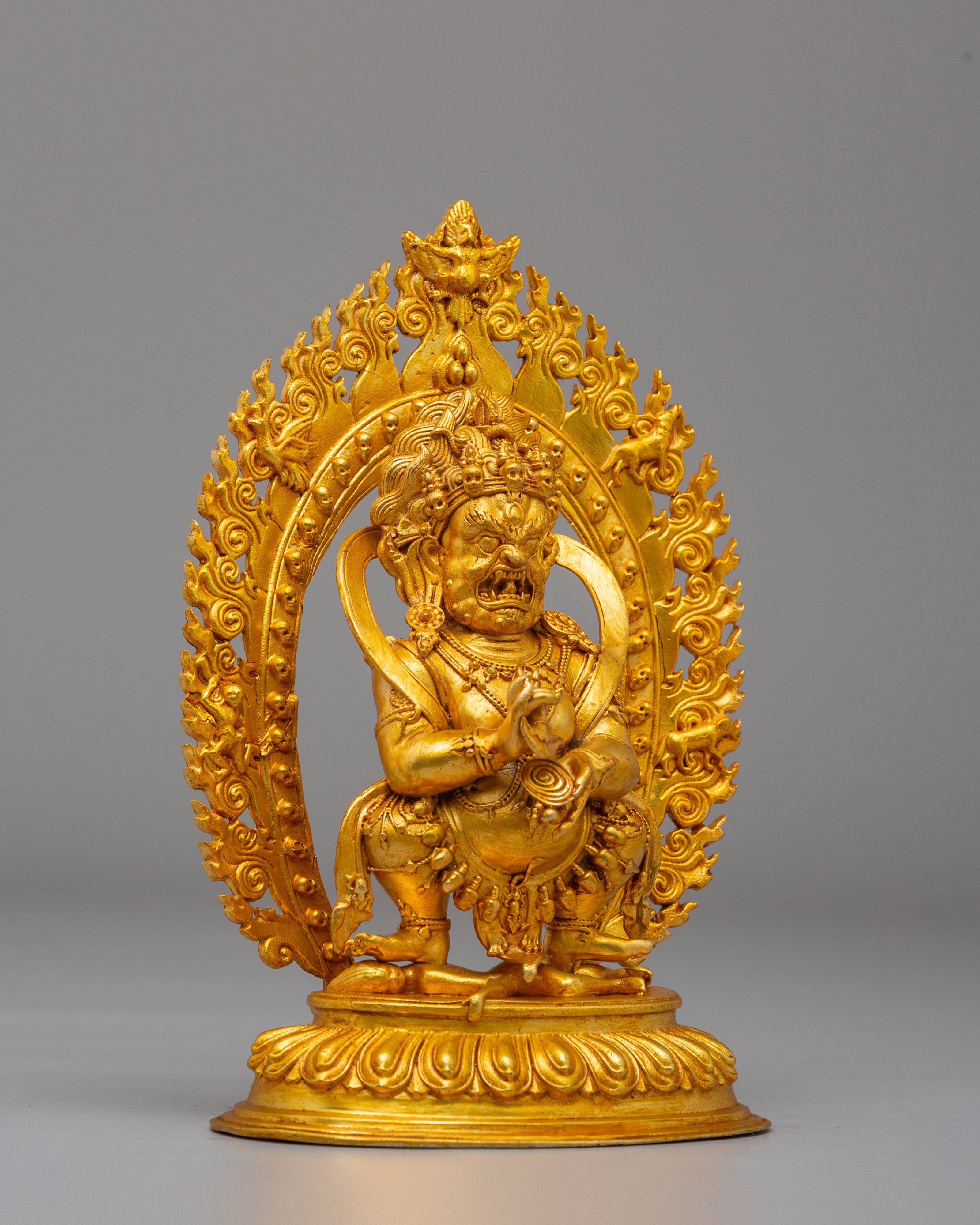 Traditional Buddhist Mahakala Sculpture | Symbol of Power & Protection