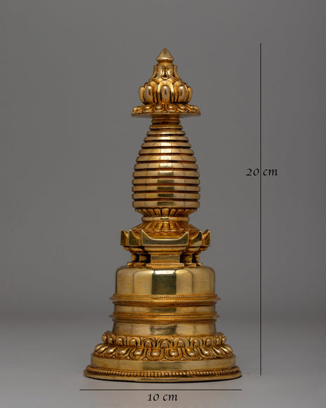 Traditional Buddhist Stupa Statue for Meditation | Antique-Style Pagoda Sculpture | Gift Idea From Nepal