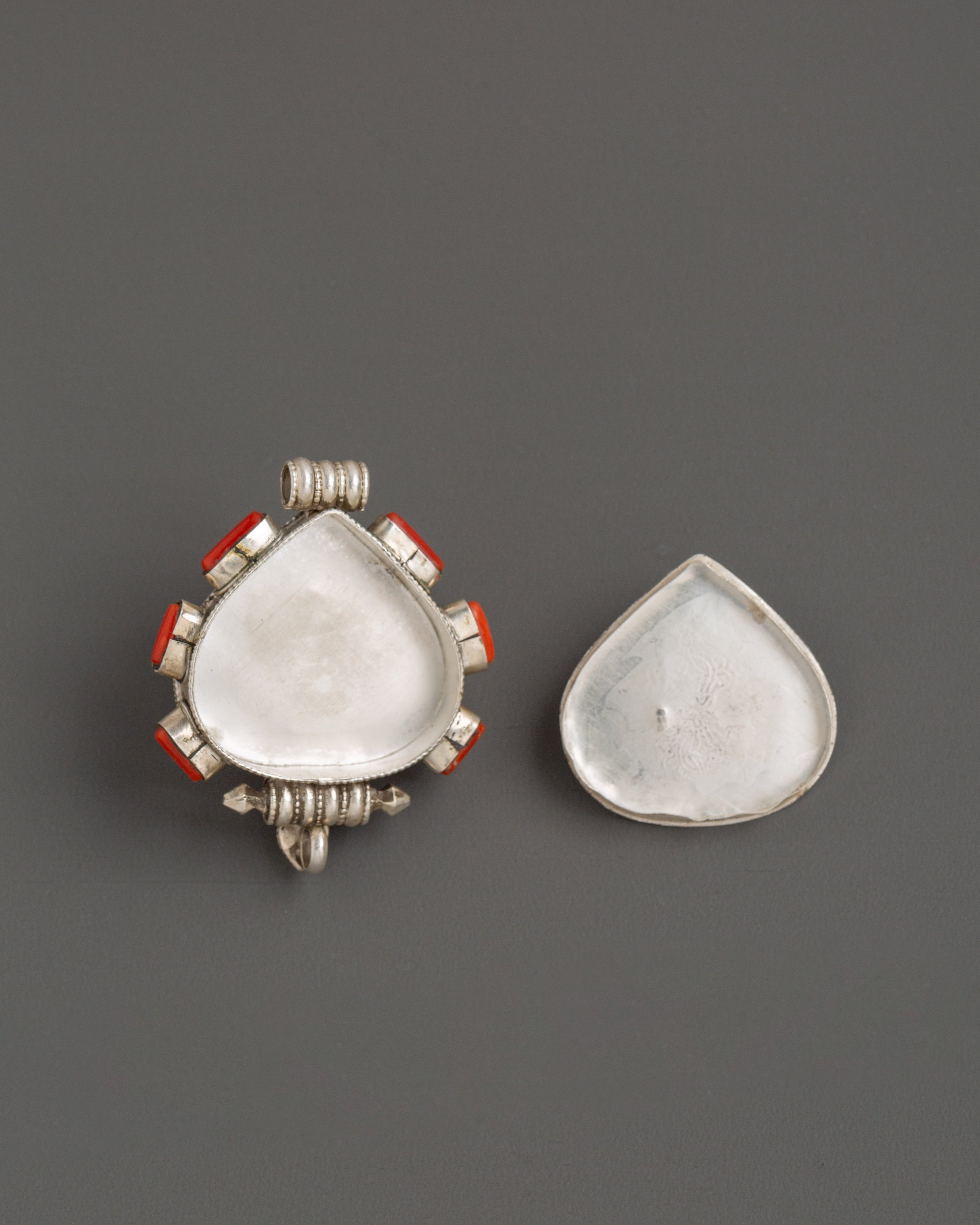 Handcrafted Tibetan Ghau Amulet Locket | Ethnic Silver Necklace