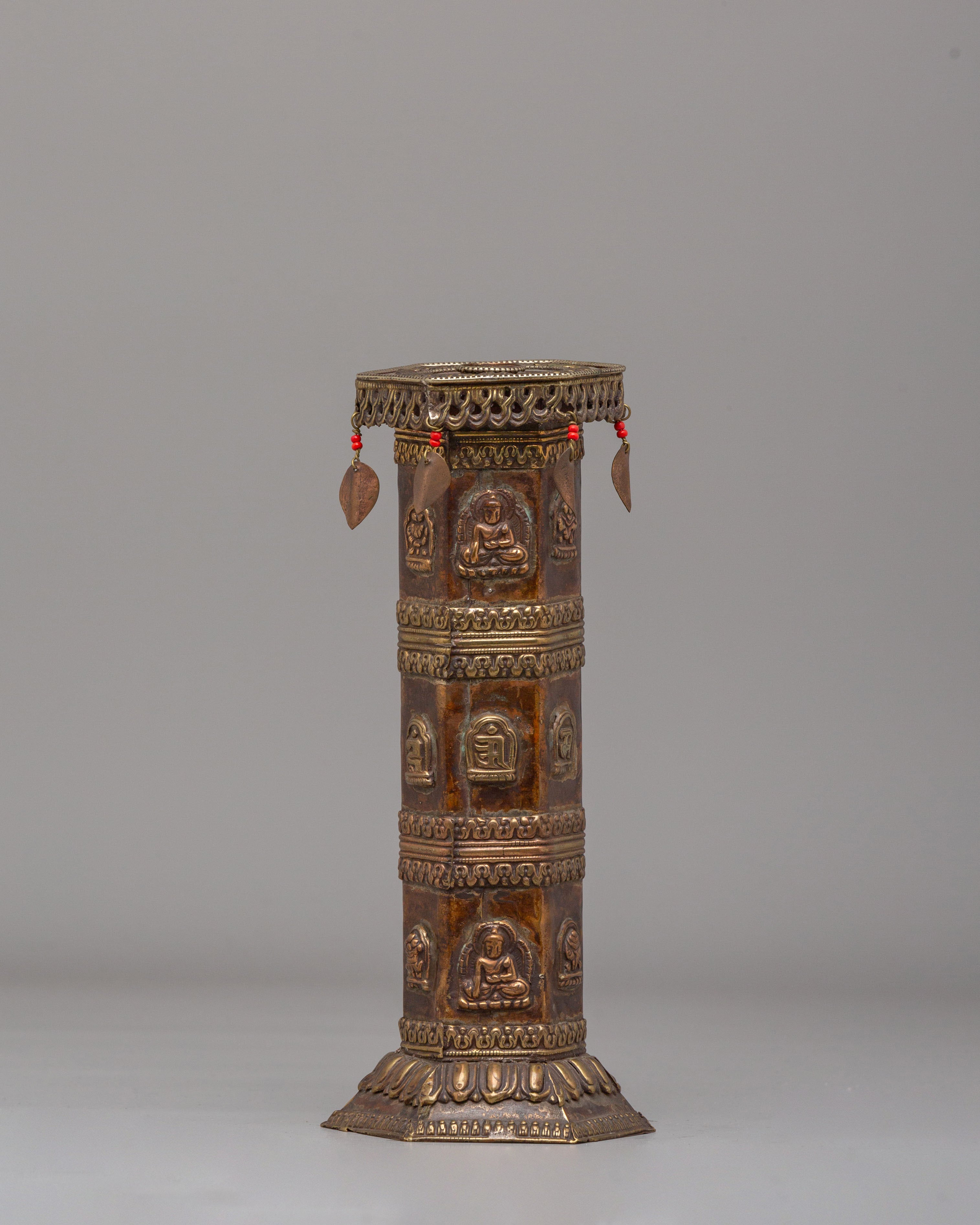 Himalayan Carved Incense Burner Pair | Ritual & Meditation Offering Vessels