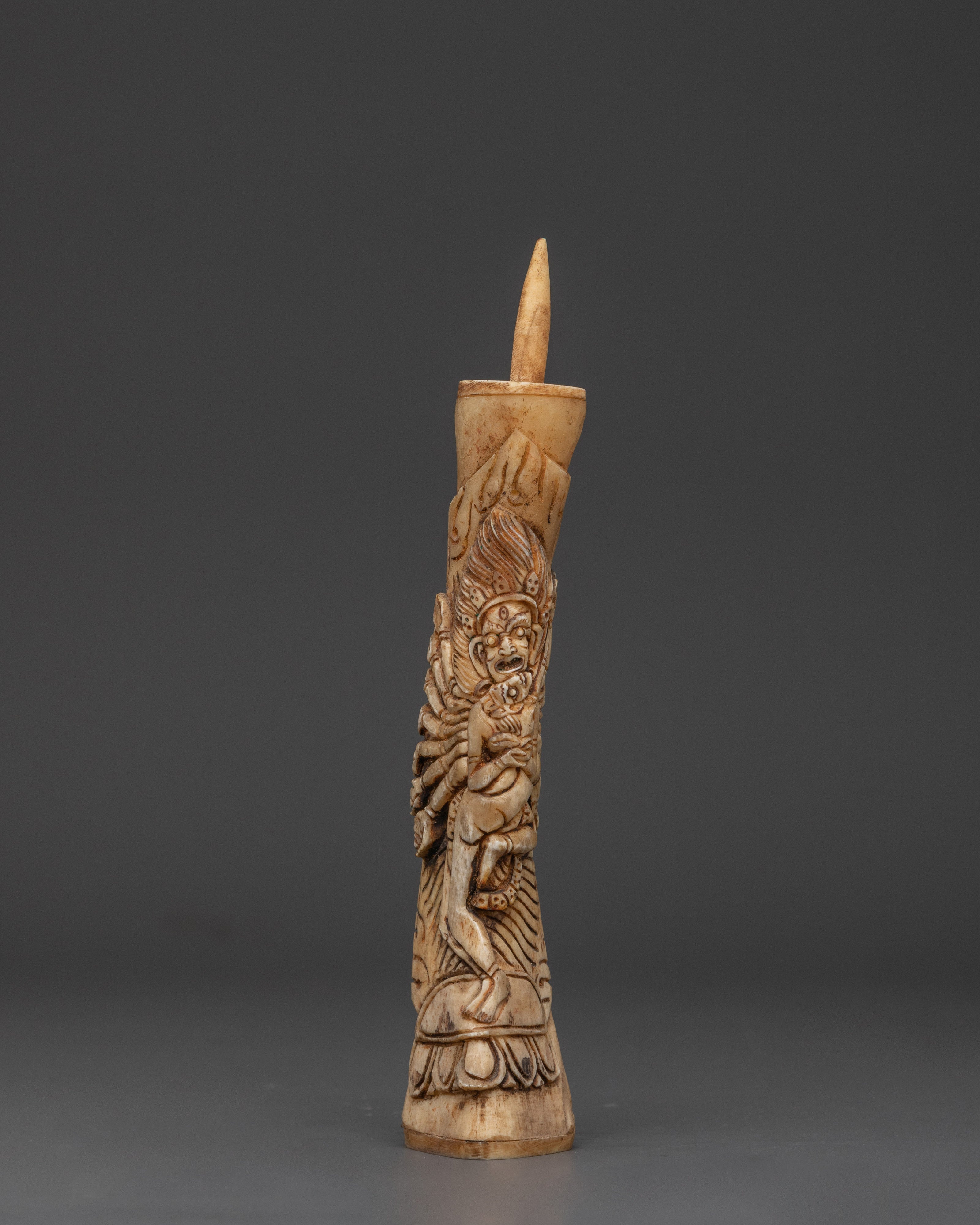 Handcarved Ritual Yak Bone Stamp | For Mantra Impressions, Buddhist Ceremonies