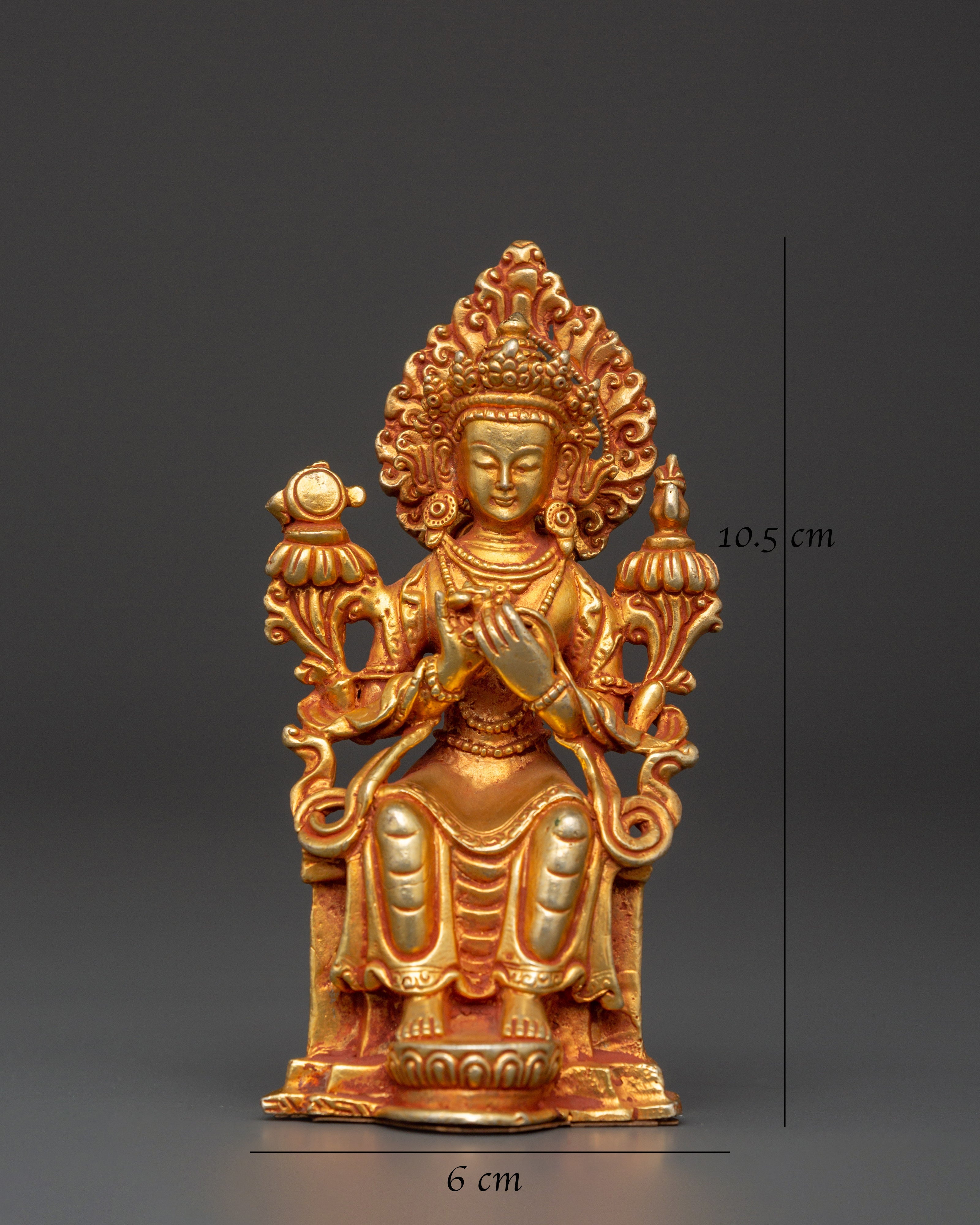 Tibetan Maitreya Buddha Figure | Gold-Plated Seated Statue