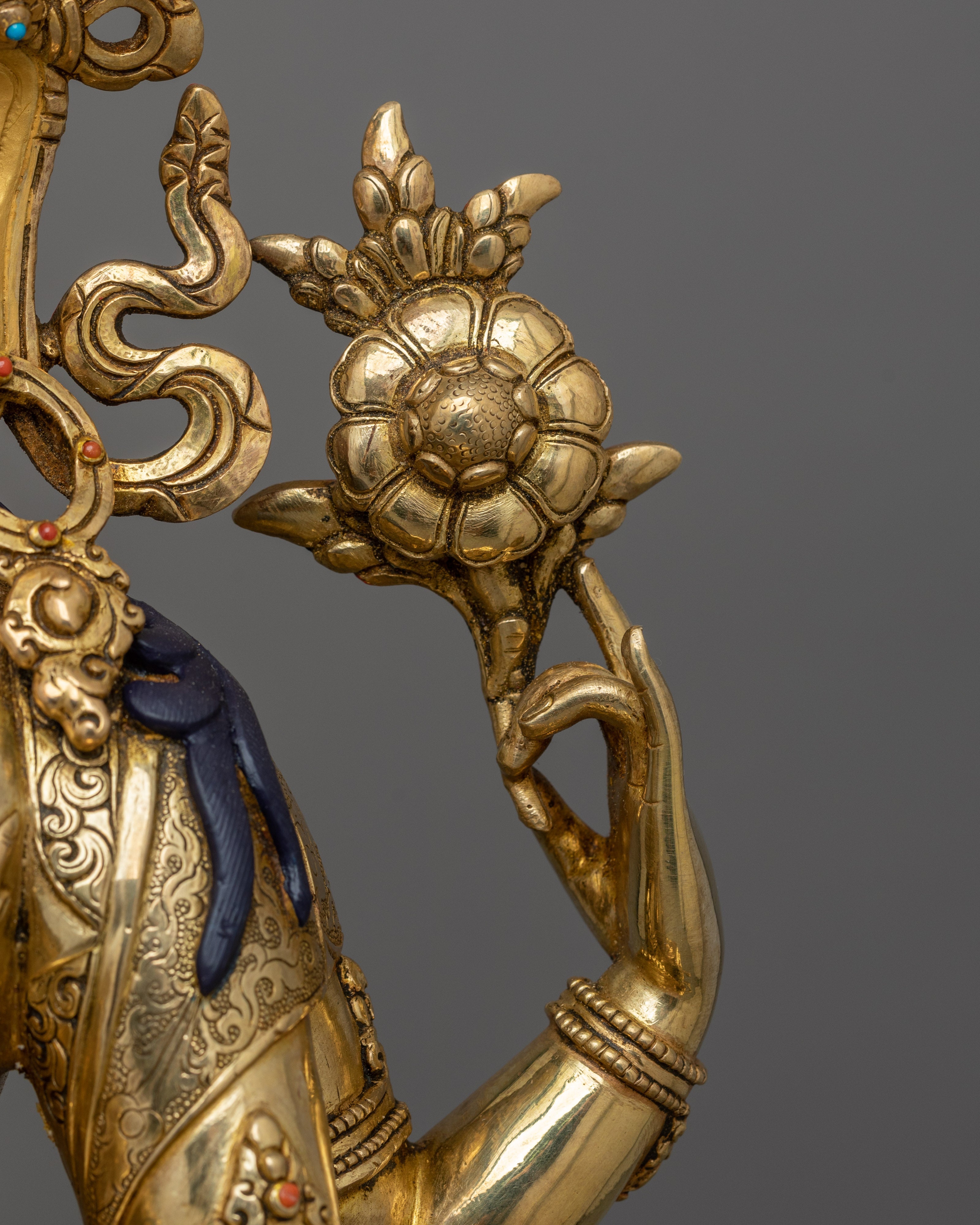 Meditating Four-Armed Chenrezig Statue | Tibetan Buddha of Compassion and Healing