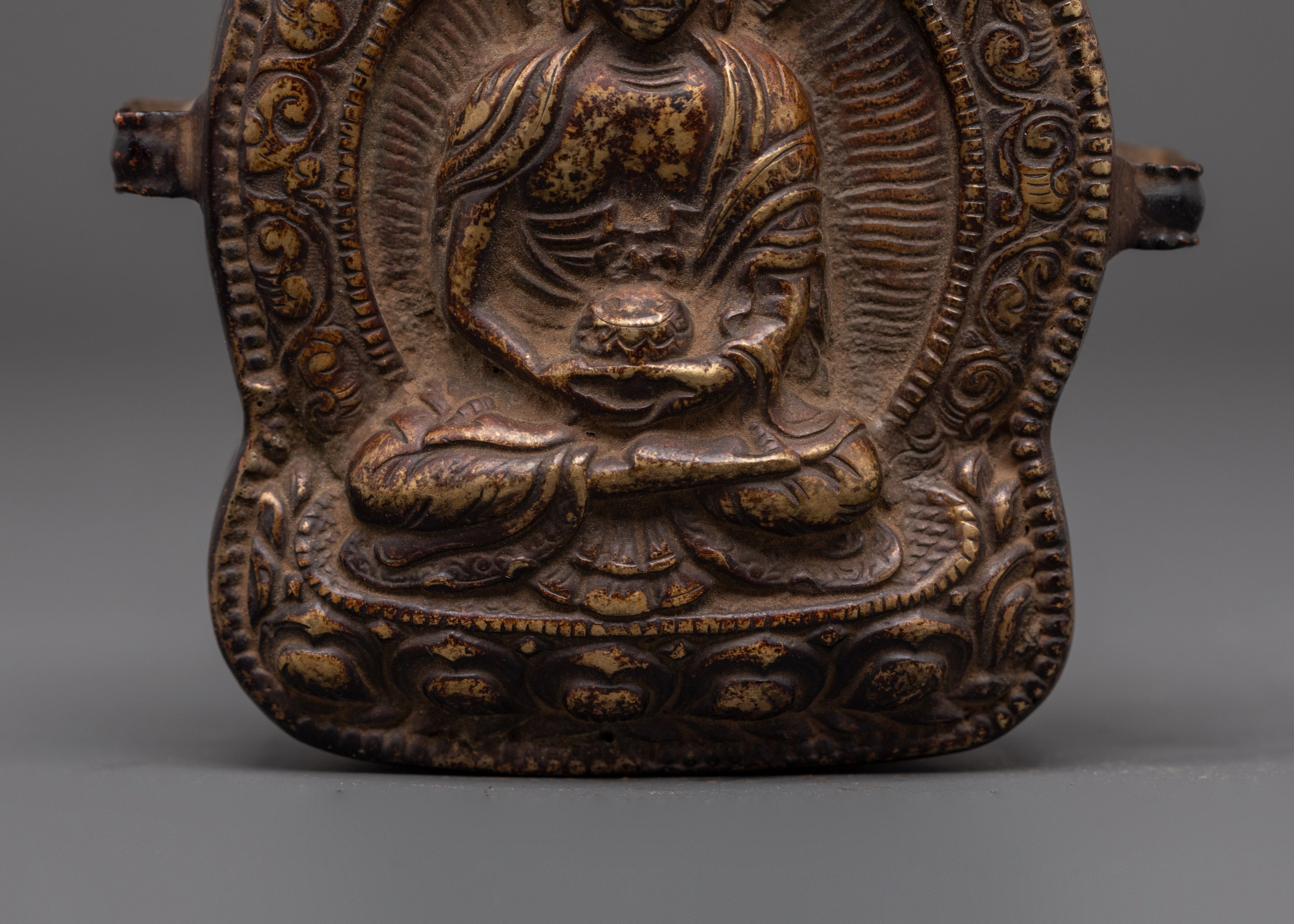 Handcrafted Copper Amitayus Ghau Box | Featuring Amitayus Deity