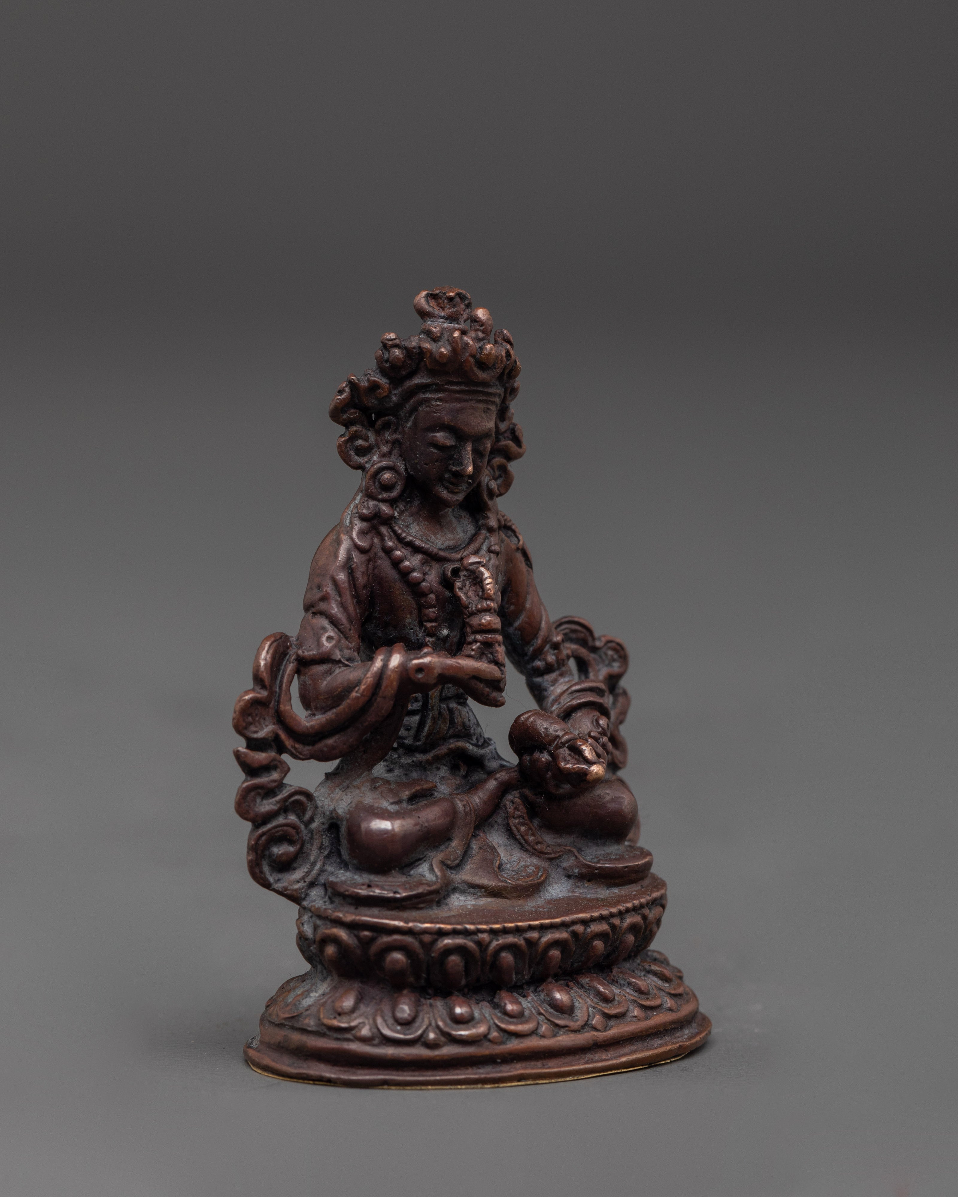 Vajrayana Vajrasattva Sculpture | Oxidized Copper Machine Made Buddhist Statue