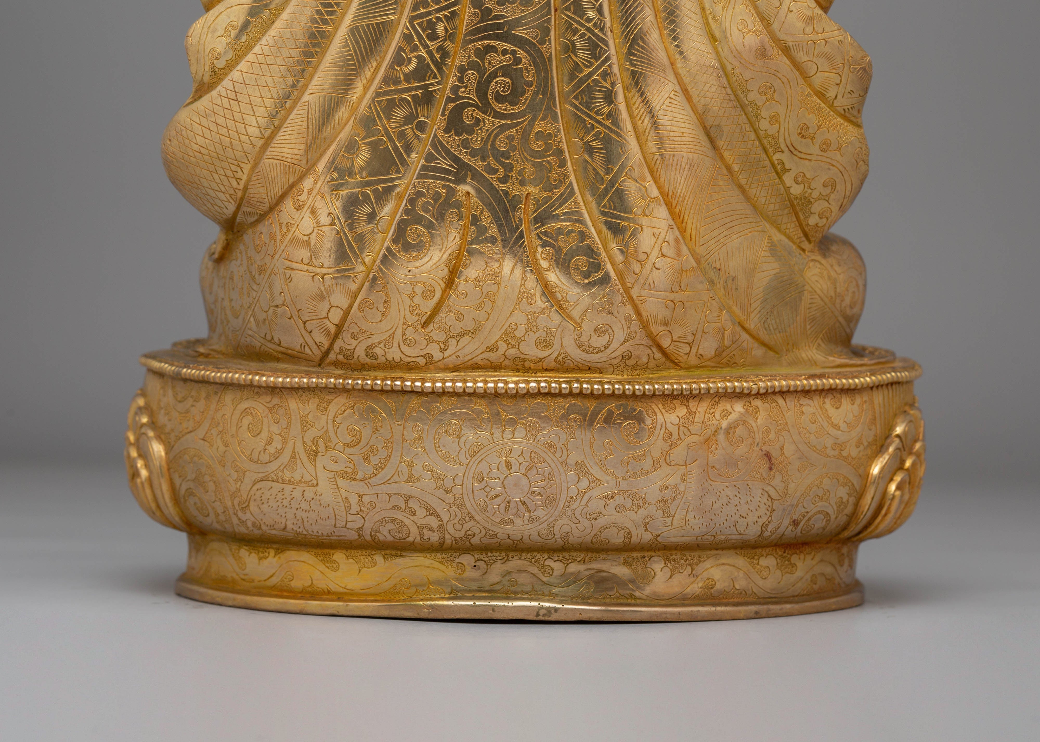 Handcrafted Guru Tsokye Dorje Statue with Copper Body and 24K Gold Gilding