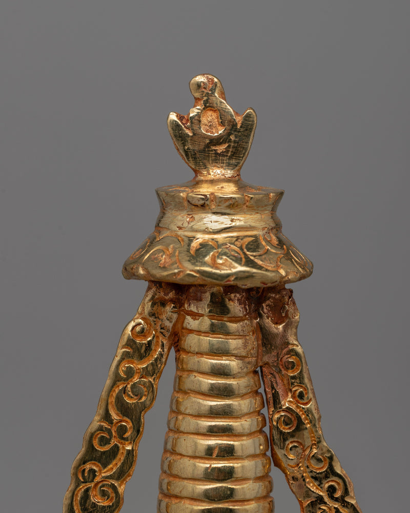 Discover a handcrafted Buddhist Stupa with gold-plated copper and bronze | Tibetan Shrine Artifact for Spiritual Rituals