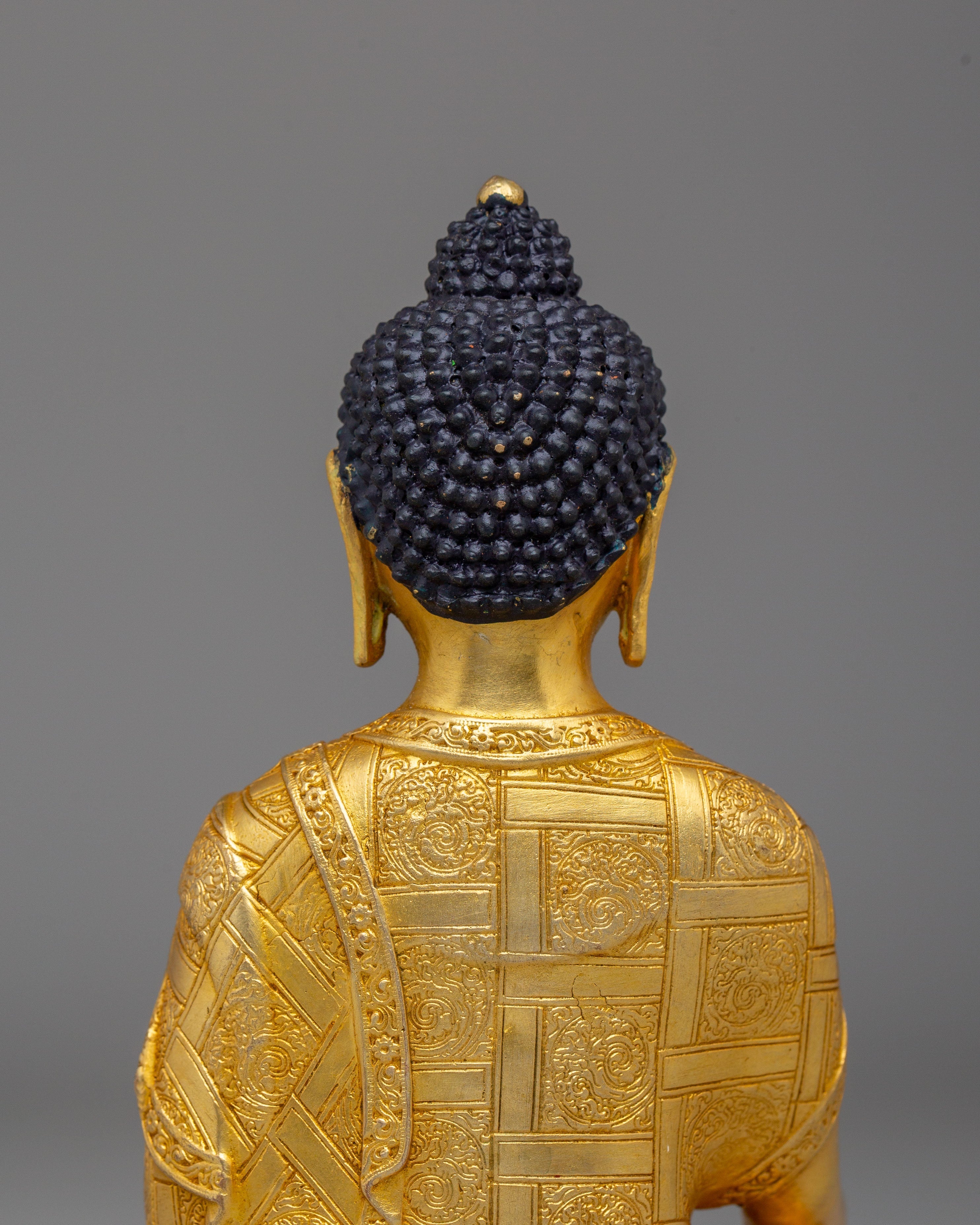 Shakyamuni Buddha Statue of Power and Knowledge | Copper Body with 24K Gold Plating