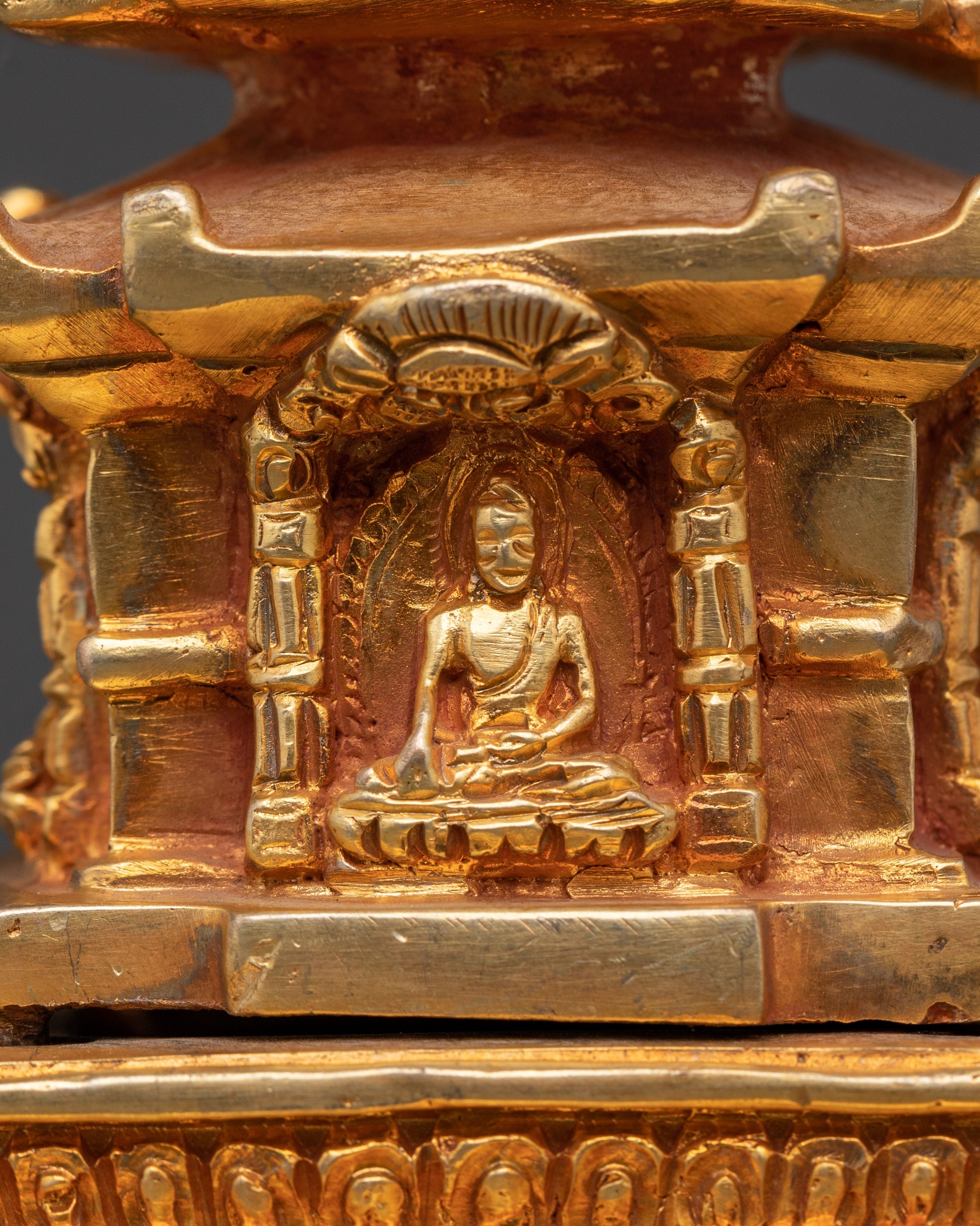 Copper Stupa with Gold Plating | Spiritual Decor