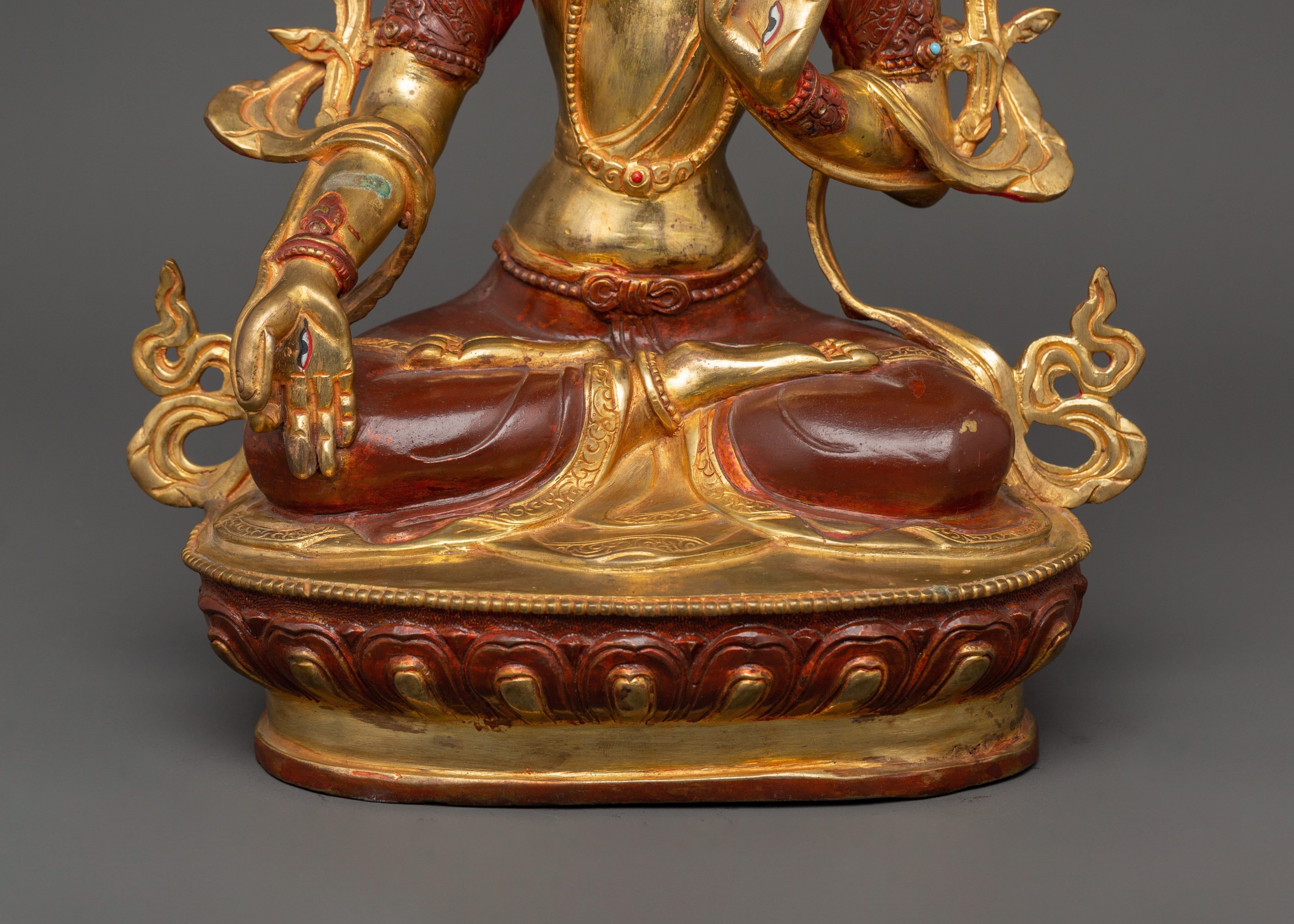 White Tara Tibetan Healing Deity Statue | Swift Action & Compassion Goddess