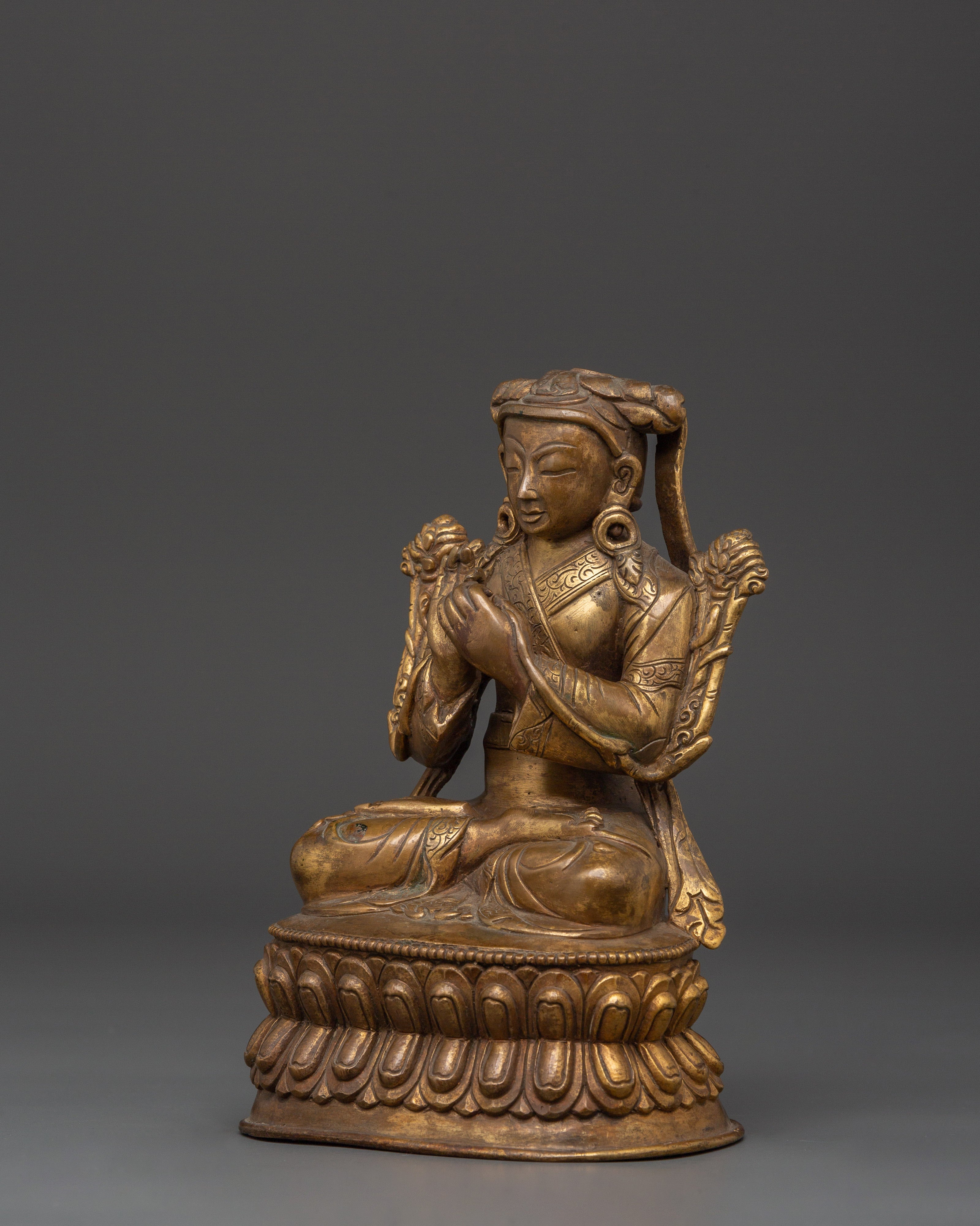 Gold Plated Buddhist Master | Altar Decor
