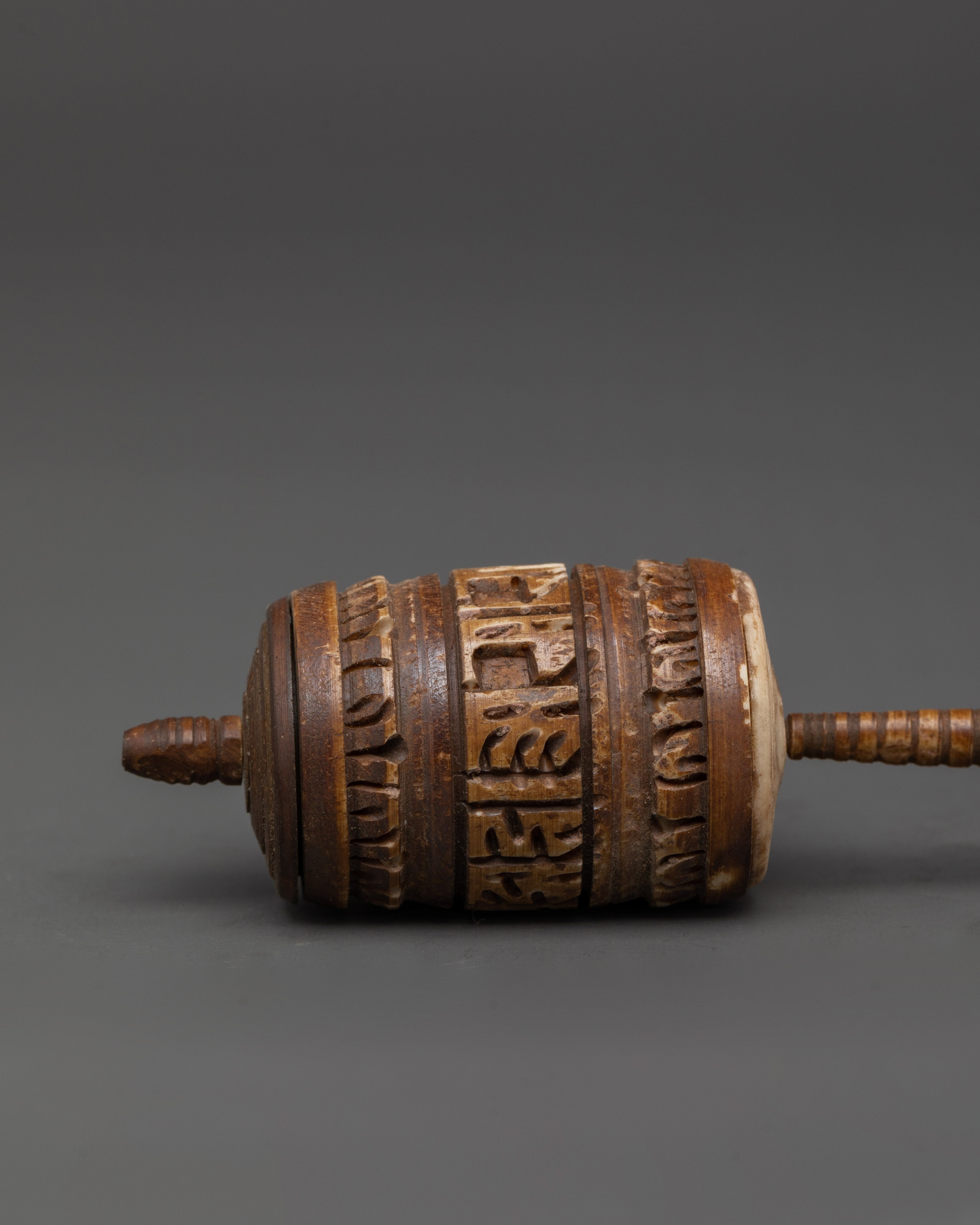 Buffalo Bone Prayer Wheel | Handcrafted Mantra Spinner